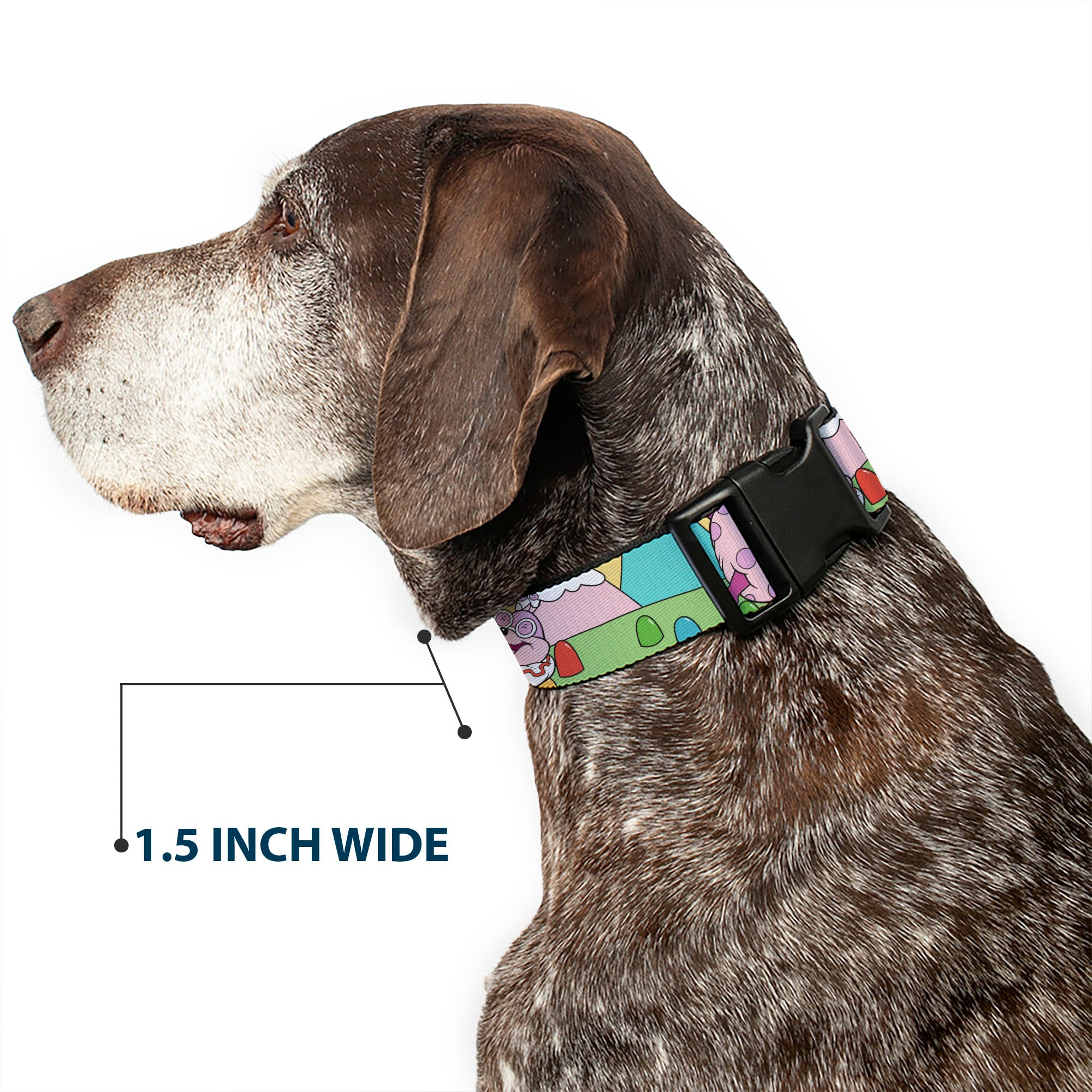 Plastic Clip Collar - Candy Land Jolly Laughing Pose and Gum Drops Multi Color