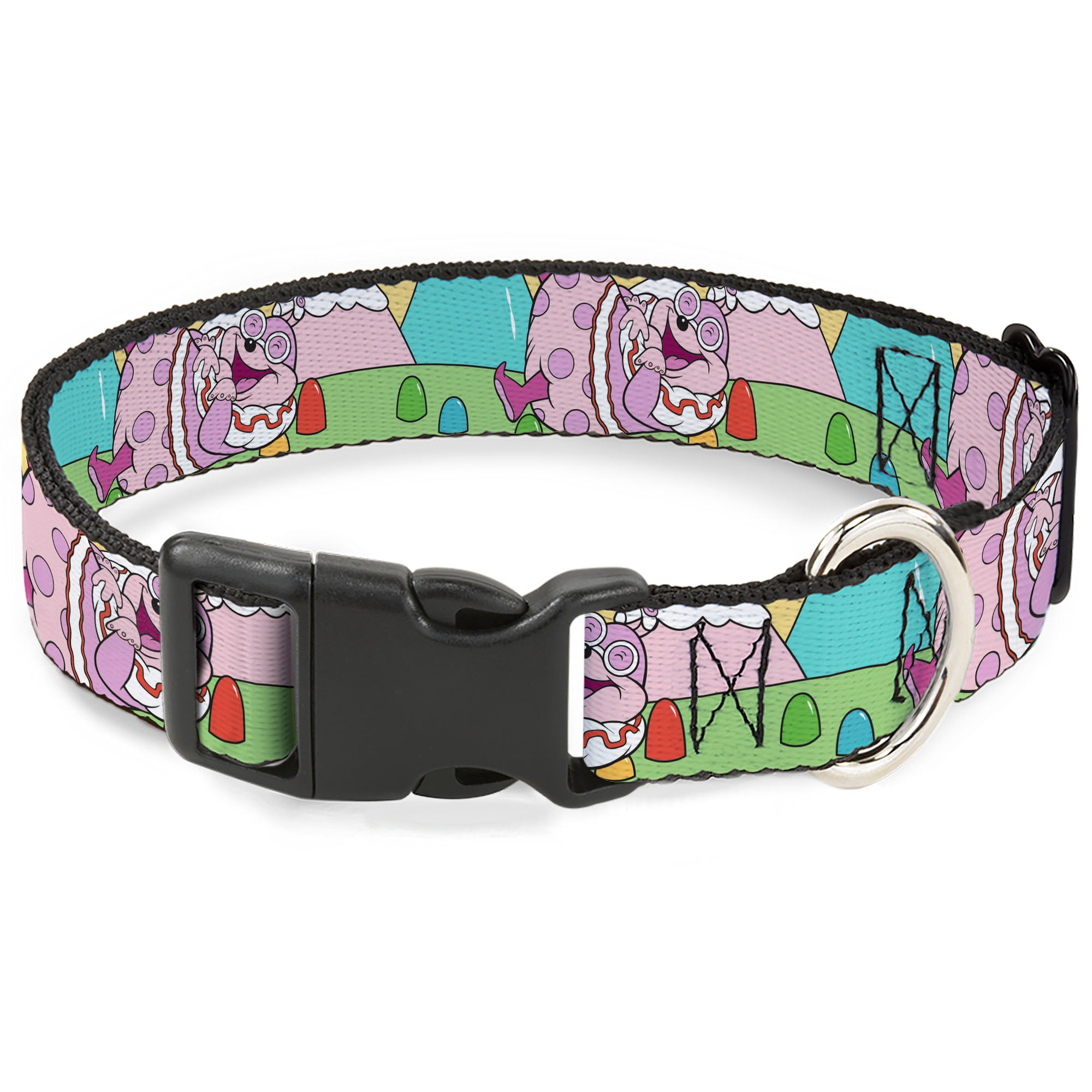 Plastic Clip Collar - Candy Land Jolly Laughing Pose and Gum Drops Multi Color