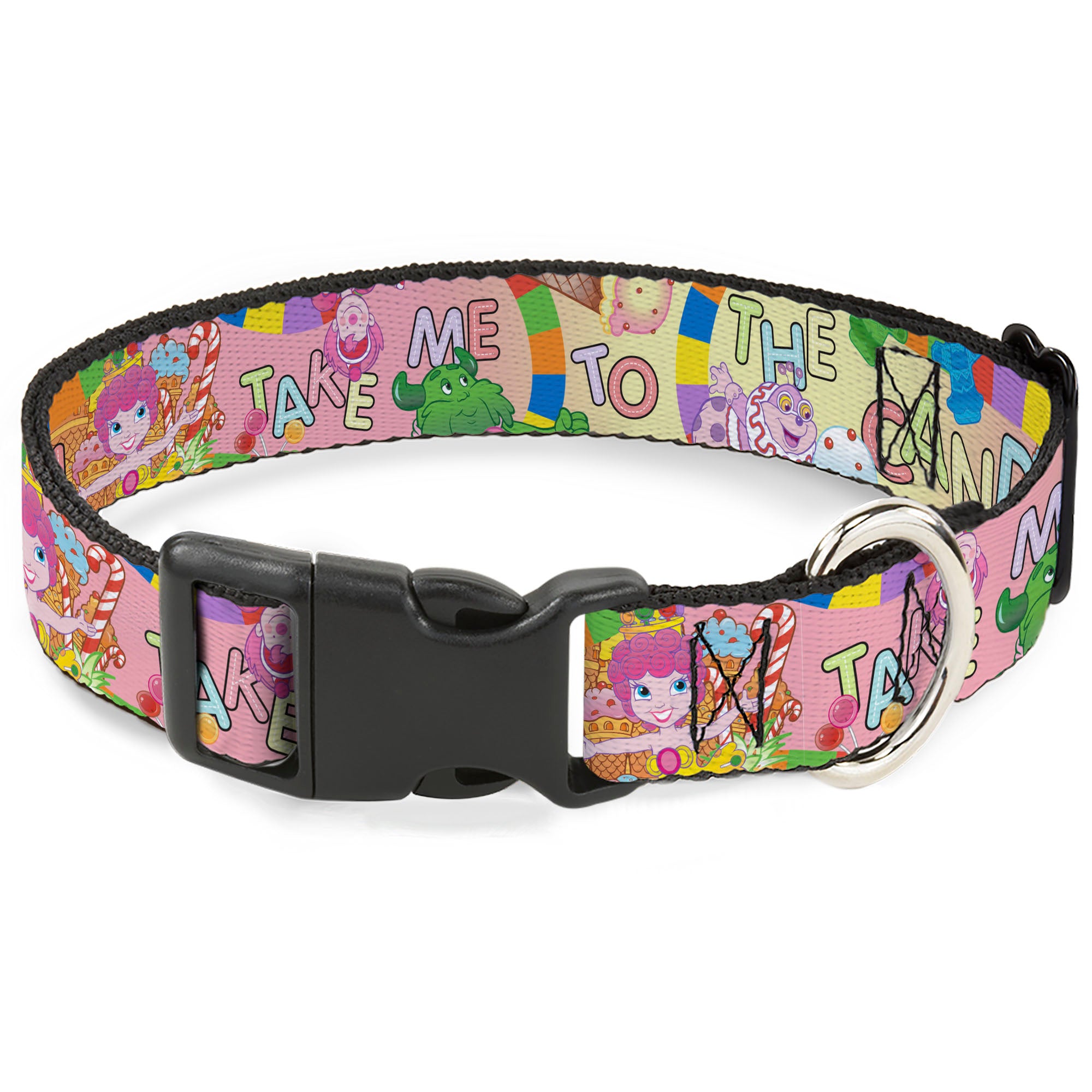 Plastic Clip Collar - Candy Land TAKE ME TO THE CANDY Character Collage Multi Color