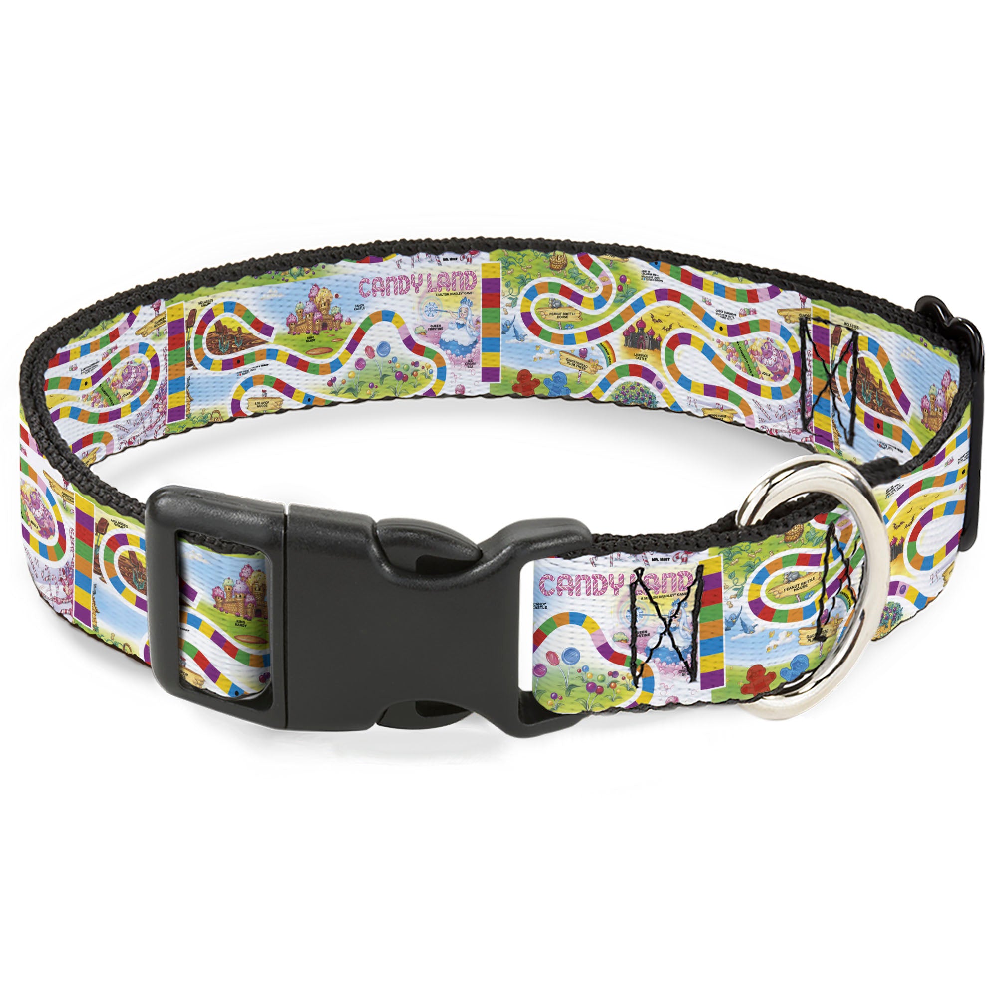 Plastic Clip Collar - Candy Land Game Board Game Scenes White/Multi Color
