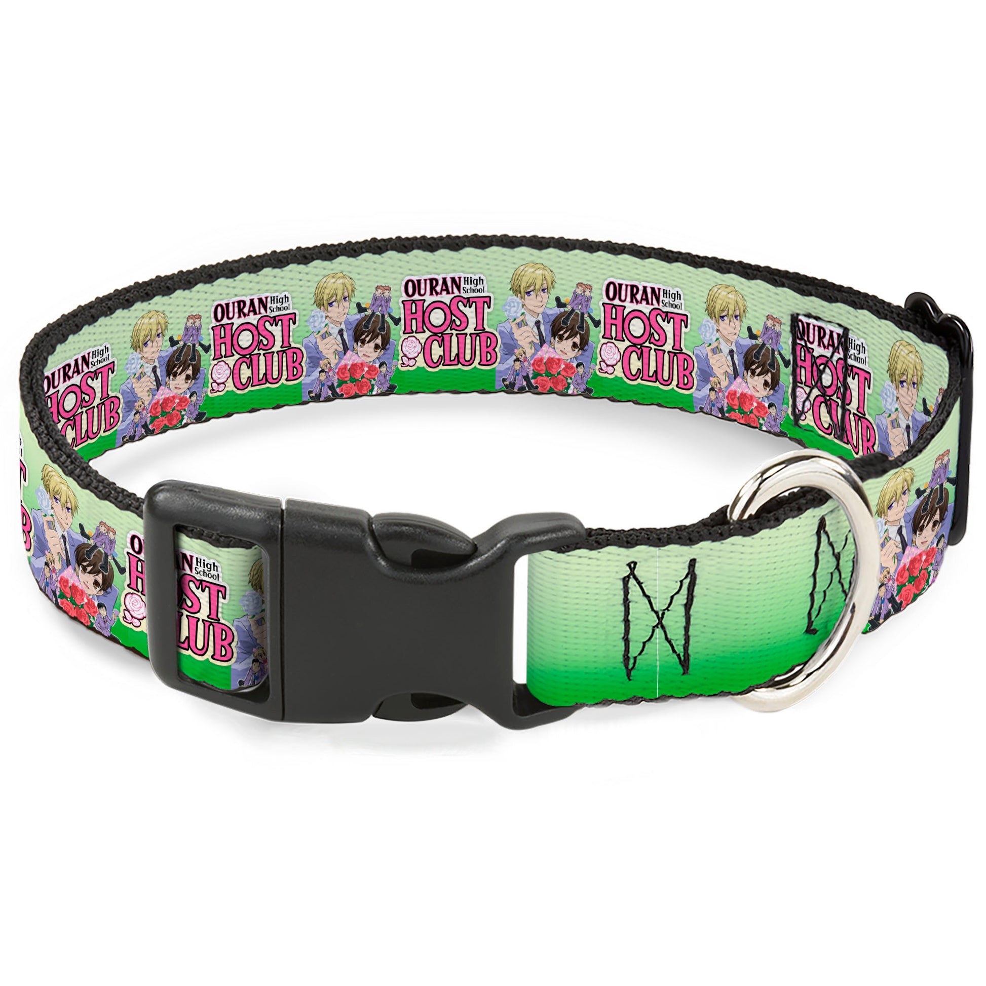 Plastic Clip Collar - OURAN HIGH SCHOOL HOST CLUB Haruhi and Friends Group Pose and Title Logo Greens Plastic Clip Collars Ouran High School Host Club