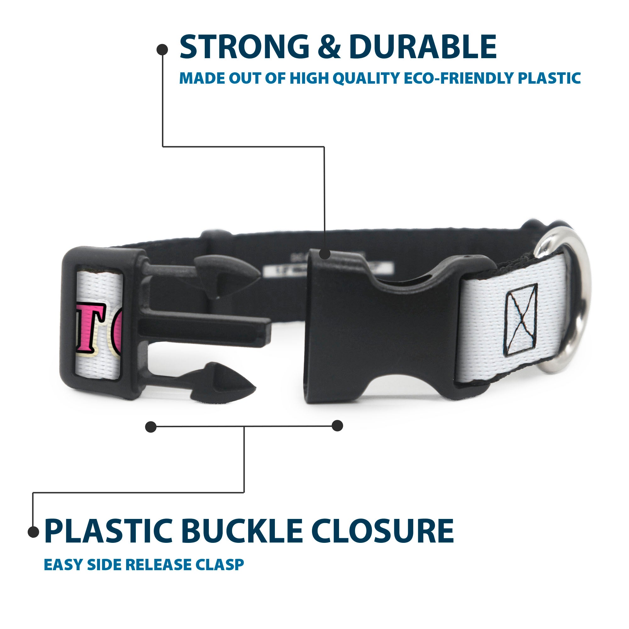 Plastic Clip Collar - OURAN HIGH SCHOOL Chibi Tamaki and Haruhi Pose and Title Logo White Plastic Clip Collars Ouran High School Host Club