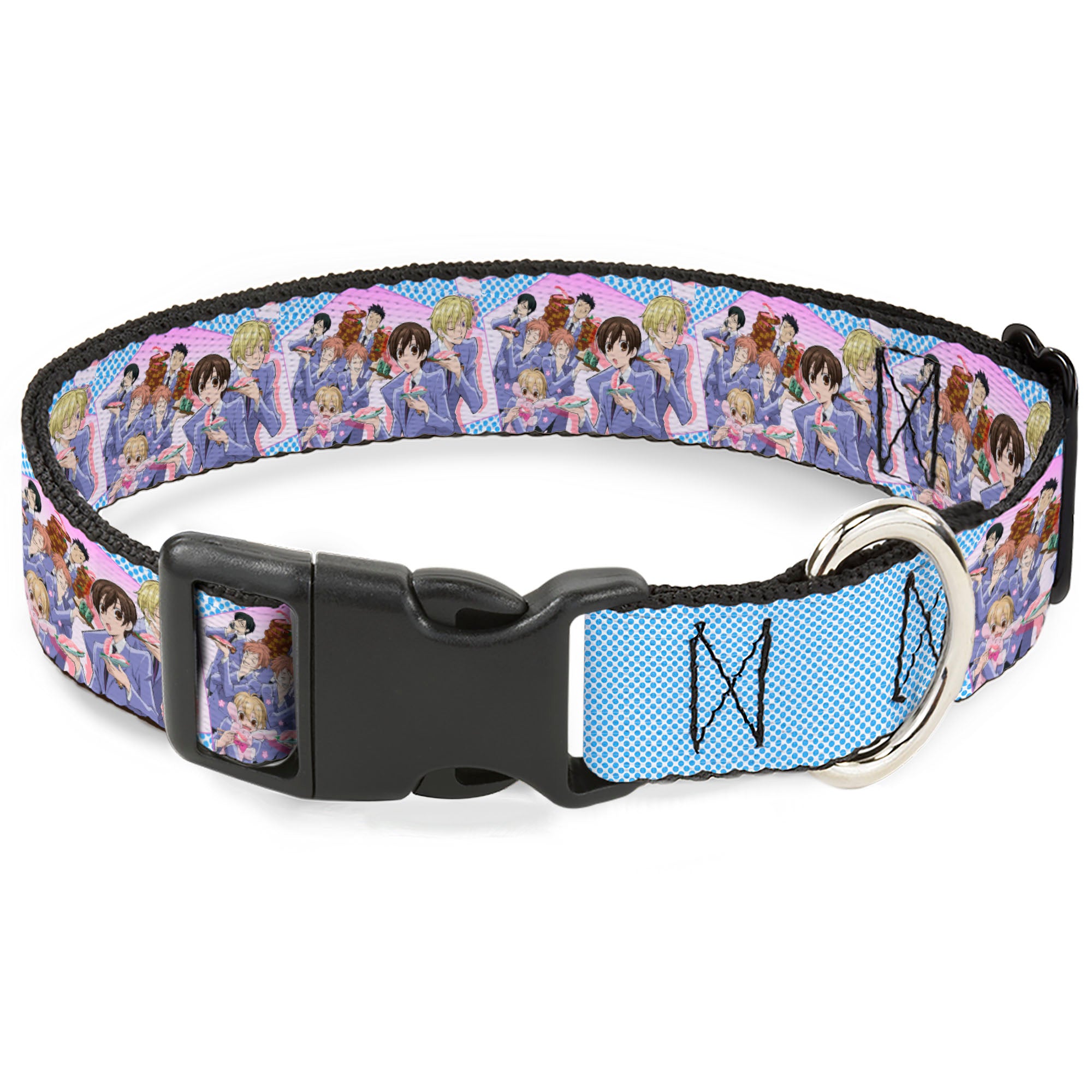 Plastic Clip Collar - Ouran High School Host Club Seven Character Sushi Dining Pose Pink/Blue Plastic Clip Collars Ouran High School Host Club