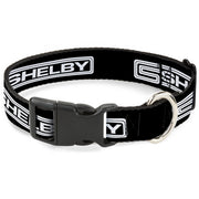 Plastic Clip Collar - Carroll Shelby CS SHELBY Racing Logo Block Black/White Plastic Clip Collars Shelby