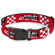 Plastic Clip Collar - SHELBY 60th ANNIVERSARY Checker Red/Black/White Plastic Clip Collars Shelby