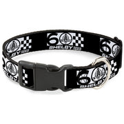 Plastic Clip Collar - SHELBY 60 YEARS SINCE 1962 Checker Black/White Plastic Clip Collars Shelby