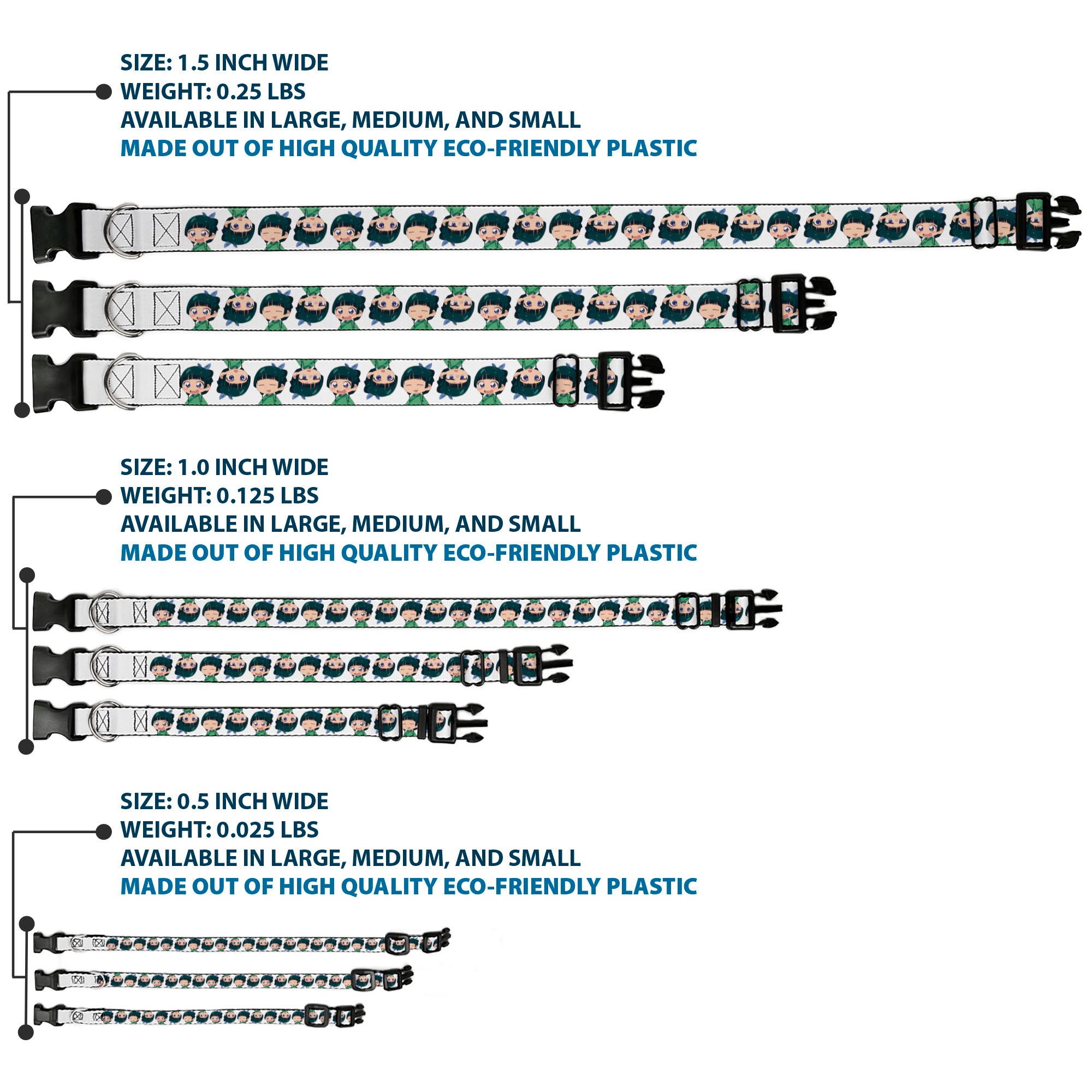Plastic Clip Collar - The Apothecary Diaries Chibi Maomao Expressions Flip White Plastic Clip Collars The Apothecary Diaries