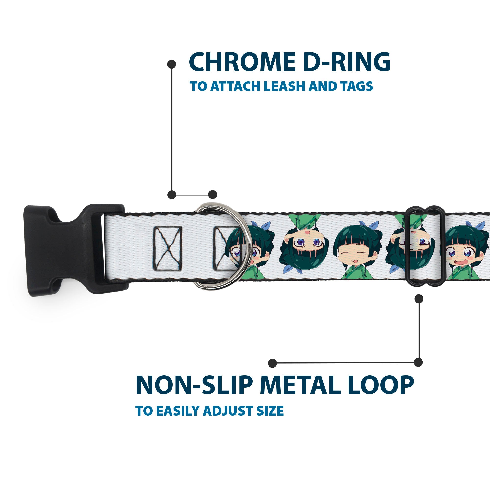 Plastic Clip Collar - The Apothecary Diaries Chibi Maomao Expressions Flip White Plastic Clip Collars The Apothecary Diaries