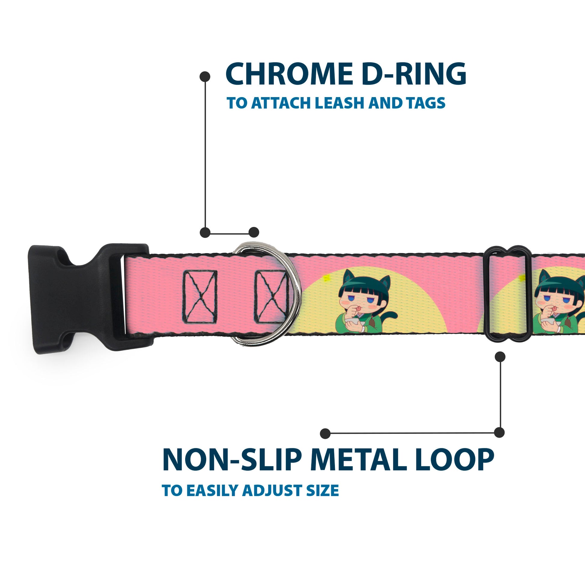Plastic Clip Collar - The Apothecary Diaries Chibi Maomao Cat Pose Pink/Yellow Plastic Clip Collars The Apothecary Diaries