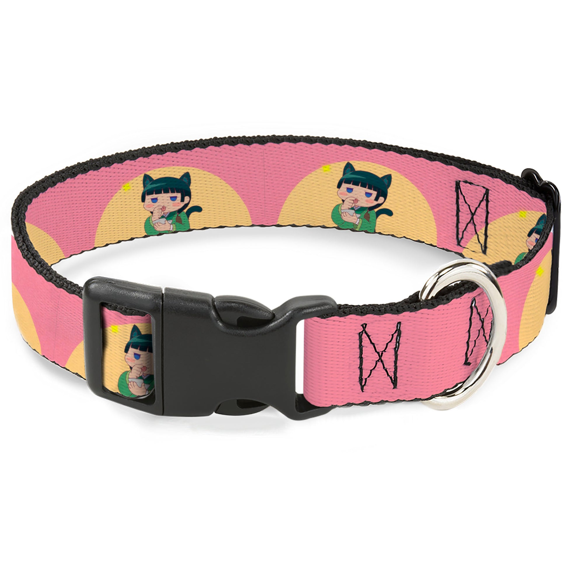 Plastic Clip Collar - The Apothecary Diaries Chibi Maomao Cat Pose Pink/Yellow Plastic Clip Collars The Apothecary Diaries