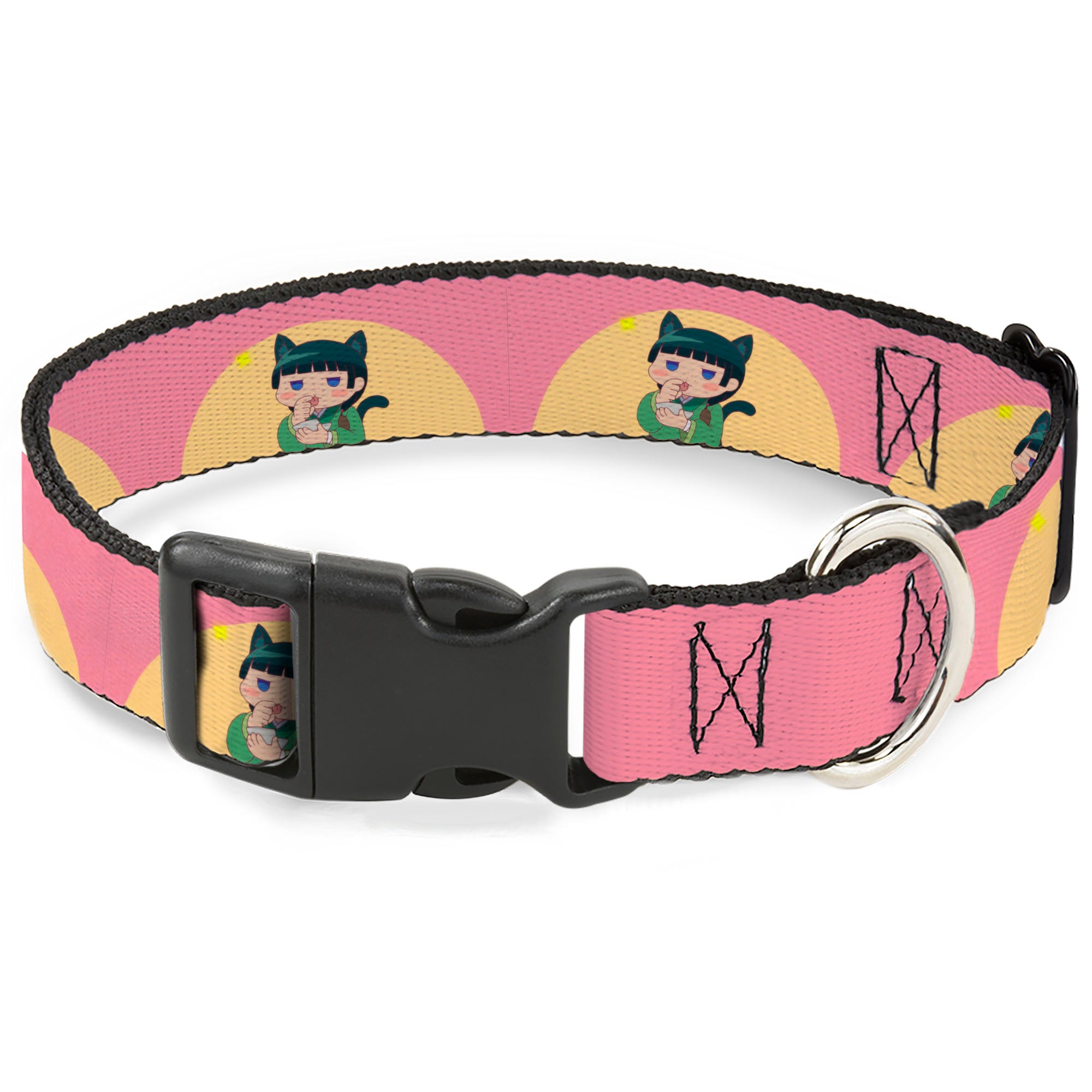 Plastic Clip Collar - The Apothecary Diaries Chibi Maomao Cat Pose Pink/Yellow Plastic Clip Collars The Apothecary Diaries