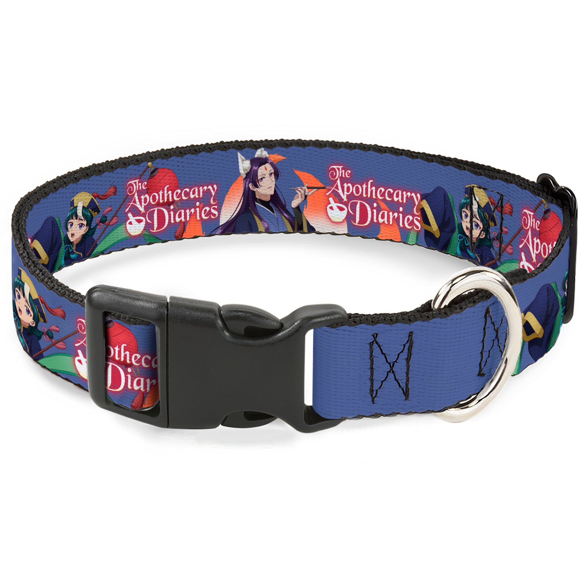 Plastic Clip Collar - THE APOTHECARY DIARIES Jinshi and Maomao Pose and Title Logo Purple Plastic Clip Collars The Apothecary Diaries