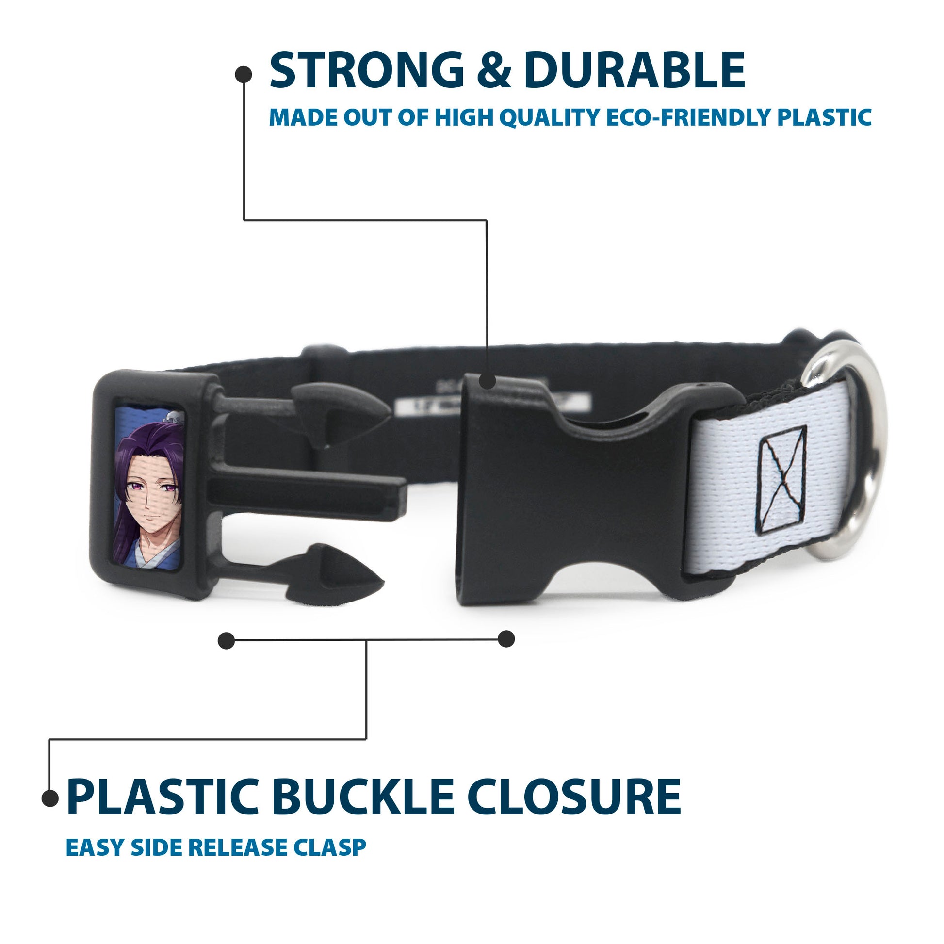 Plastic Clip Collar - The Apothecary Diaries Jinshi and Maomao Pose Blocks White/Blue/Green Plastic Clip Collars The Apothecary Diaries