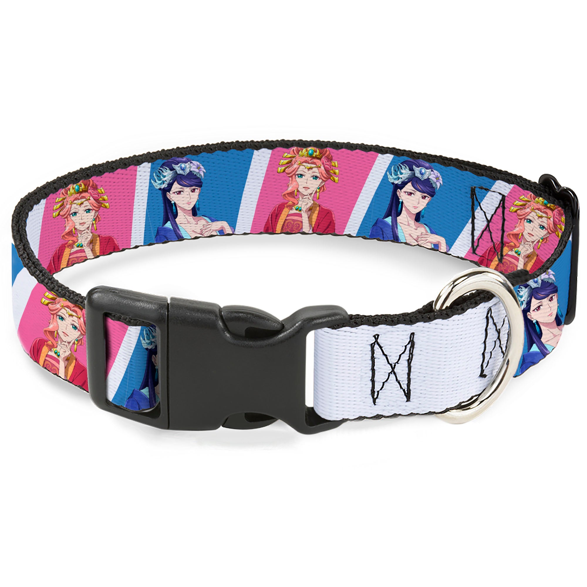 Plastic Clip Collar - The Apothecary Diaries Gyokuyo and Lihua Pose Blocks White/Pink/Blue Plastic Clip Collars The Apothecary Diaries