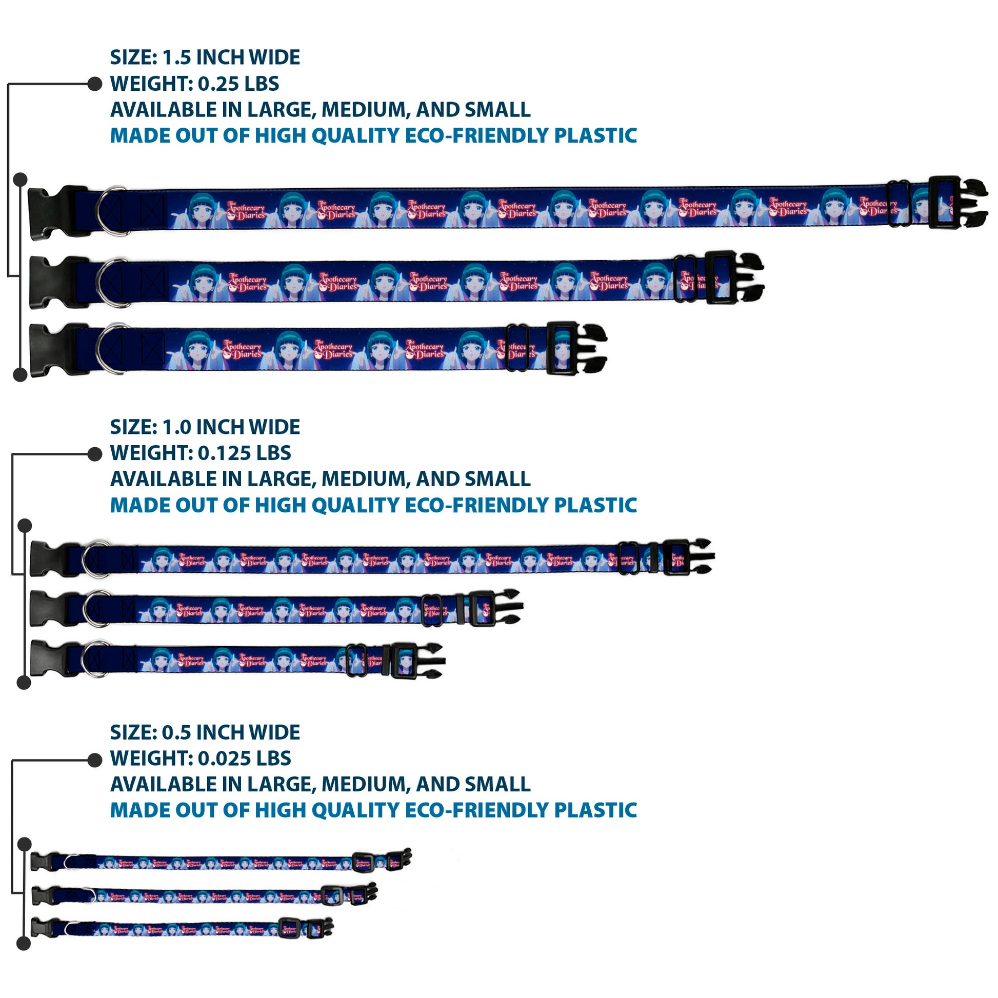 Plastic Clip Collar - THE APOTHECARY DIARIES Maomao Hands Out Pose and Title Logo Purples Plastic Clip Collars The Apothecary Diaries