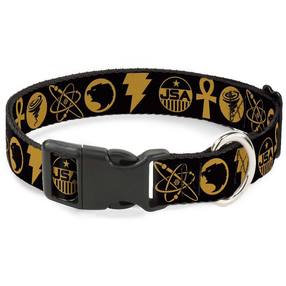 Plastic Clip Collar - Black Adam Justice Society Icons Black/Orange Plastic Clip Collars DC Comics