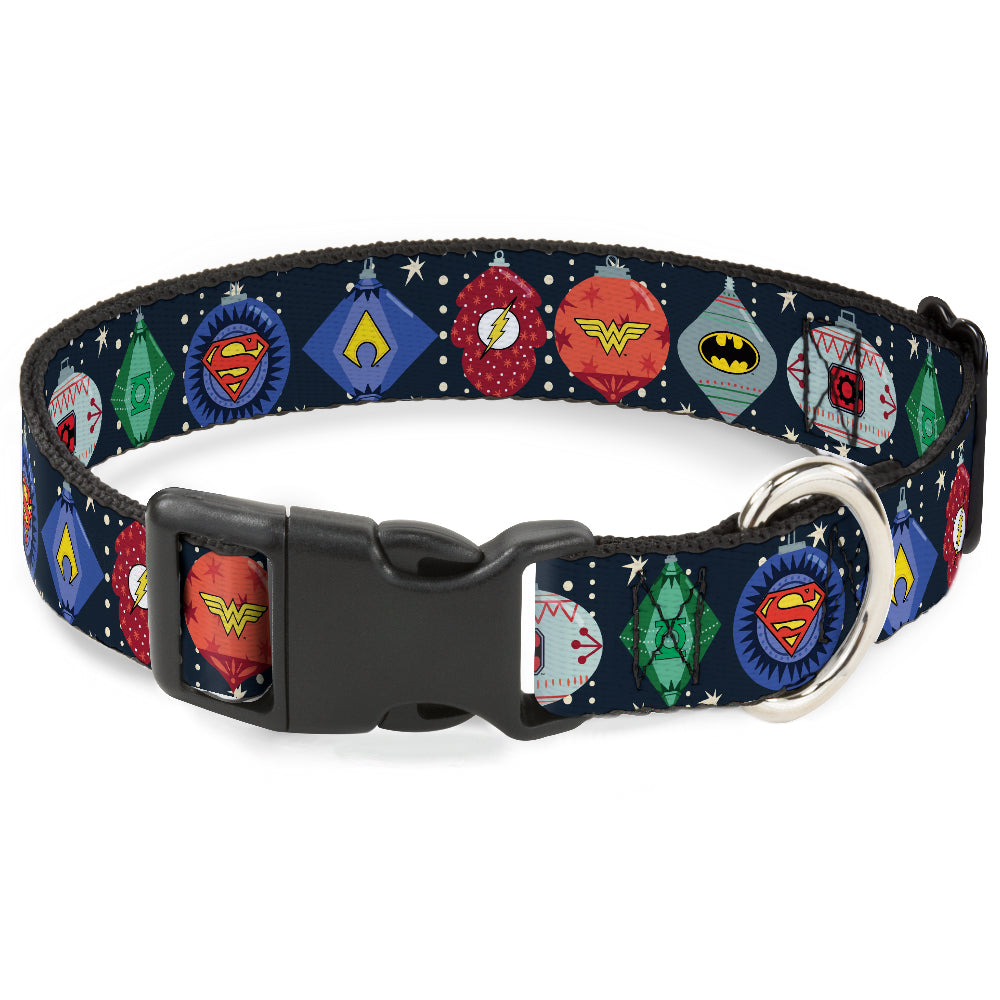 Plastic Clip Collar - DC Comics Justice League Holiday Ornament Icons and Stars Plastic Clip Collars DC Comics