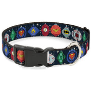 Plastic Clip Collar - DC Comics Justice League Holiday Ornament Icons and Stars Plastic Clip Collars DC Comics