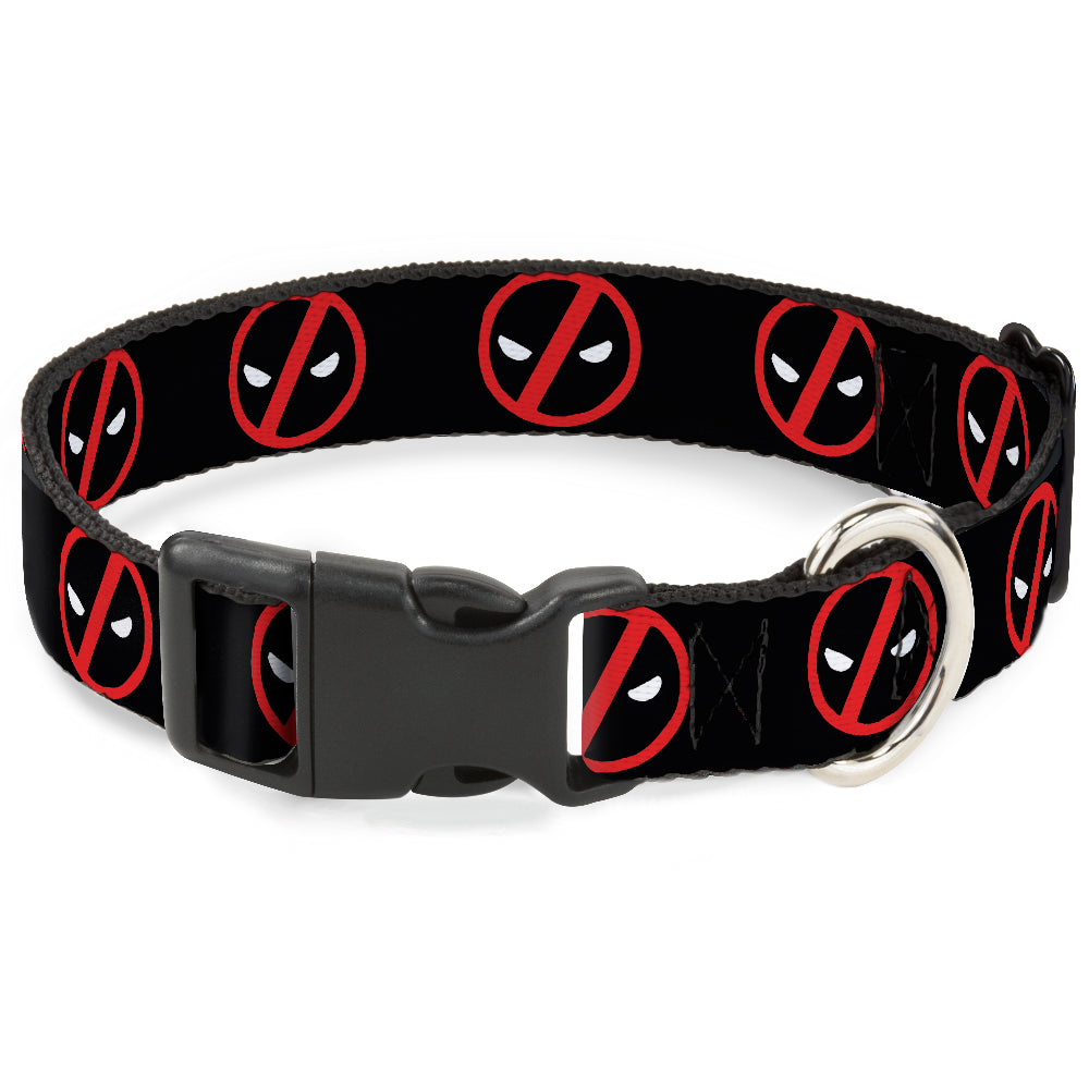 Plastic Clip Collar - Deadpool Logo2 Black/Red/White Plastic Clip Collars Marvel Comics