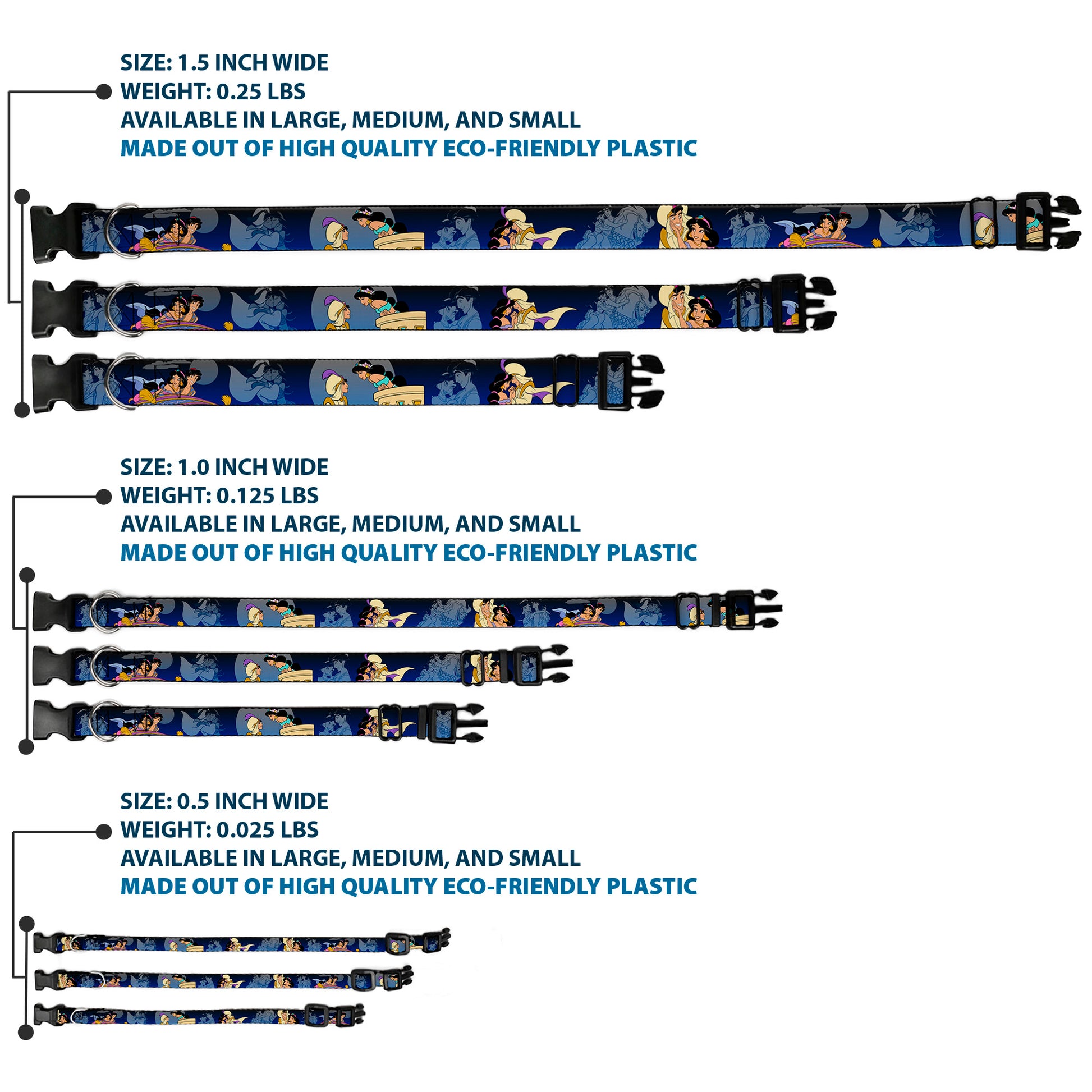 Plastic Clip Collar - Aladdin & Jasmine Scenes Plastic Clip Collars Disney