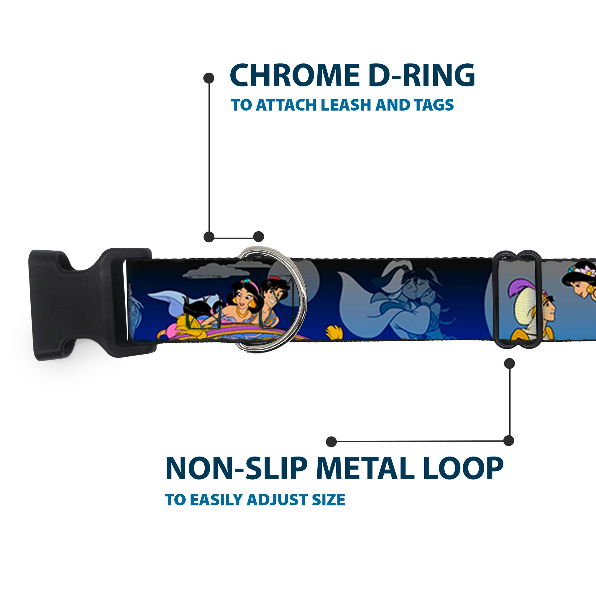 Plastic Clip Collar - Aladdin & Jasmine Scenes Plastic Clip Collars Disney