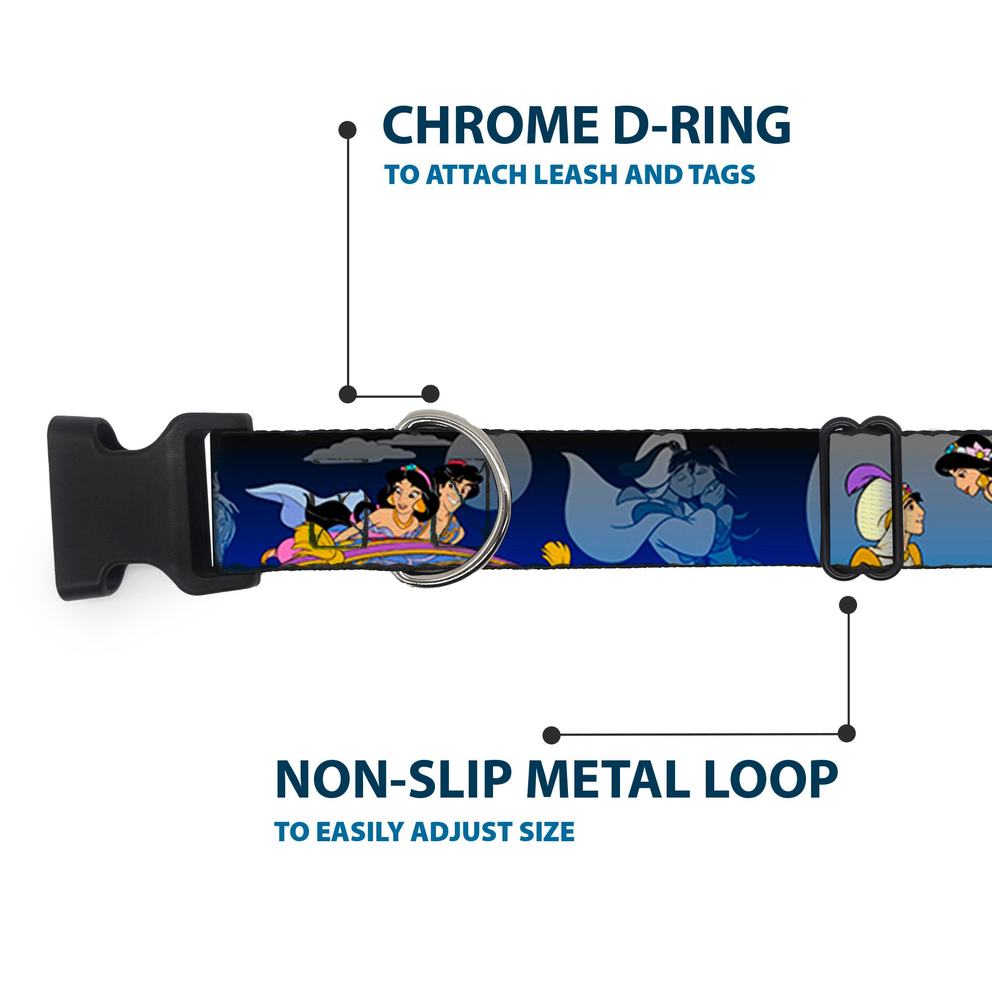 Plastic Clip Collar - Aladdin & Jasmine Scenes Plastic Clip Collars Disney