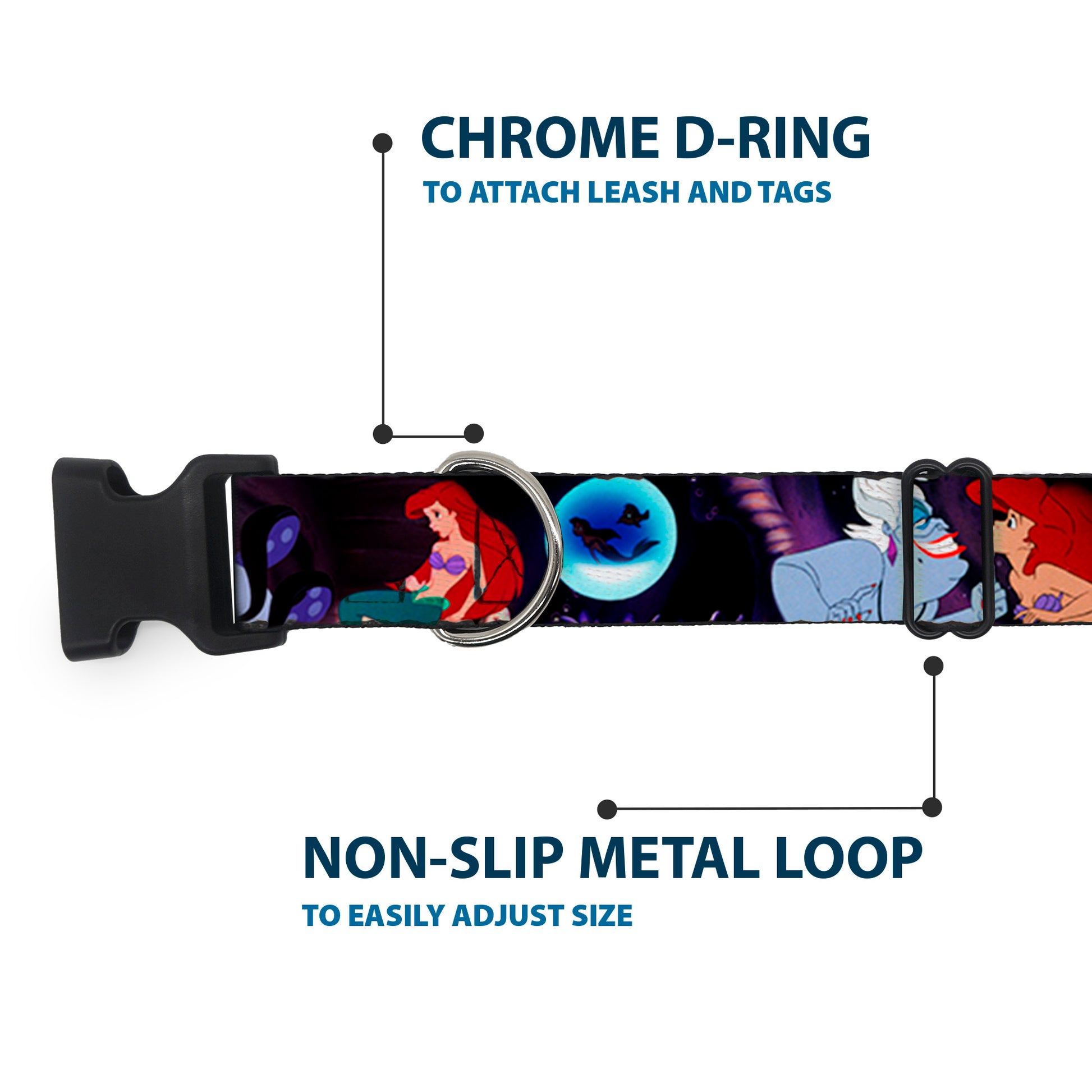 Plastic Clip Collar - The Little Mermaid Ariel & Ursula Scenes Plastic Clip Collars Disney