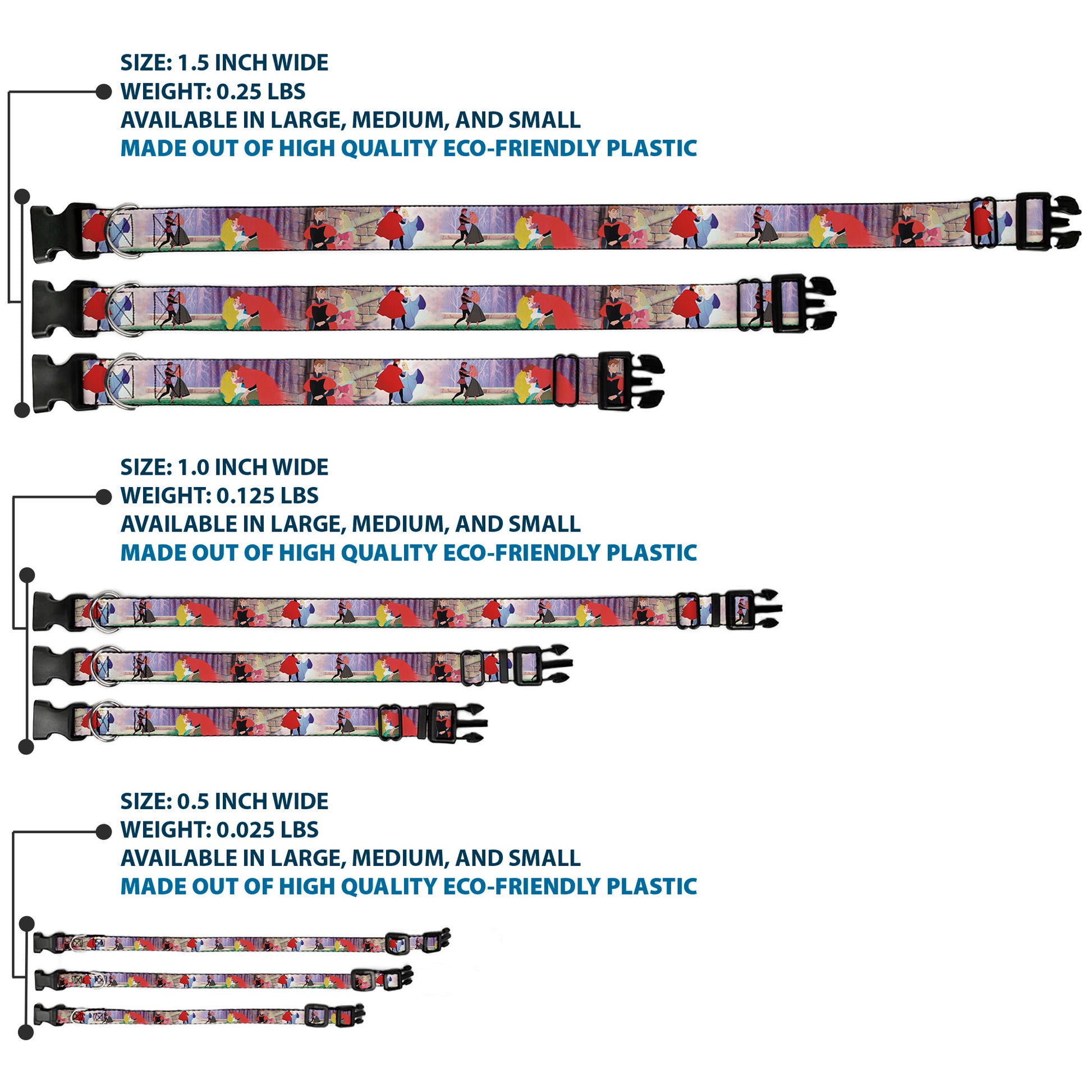 Plastic Clip Collar - Sleeping Beauty & Prince Scenes Plastic Clip Collars Disney