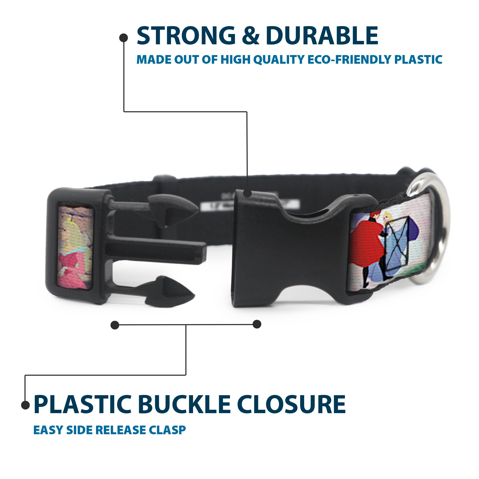 Plastic Clip Collar - Sleeping Beauty & Prince Scenes Plastic Clip Collars Disney