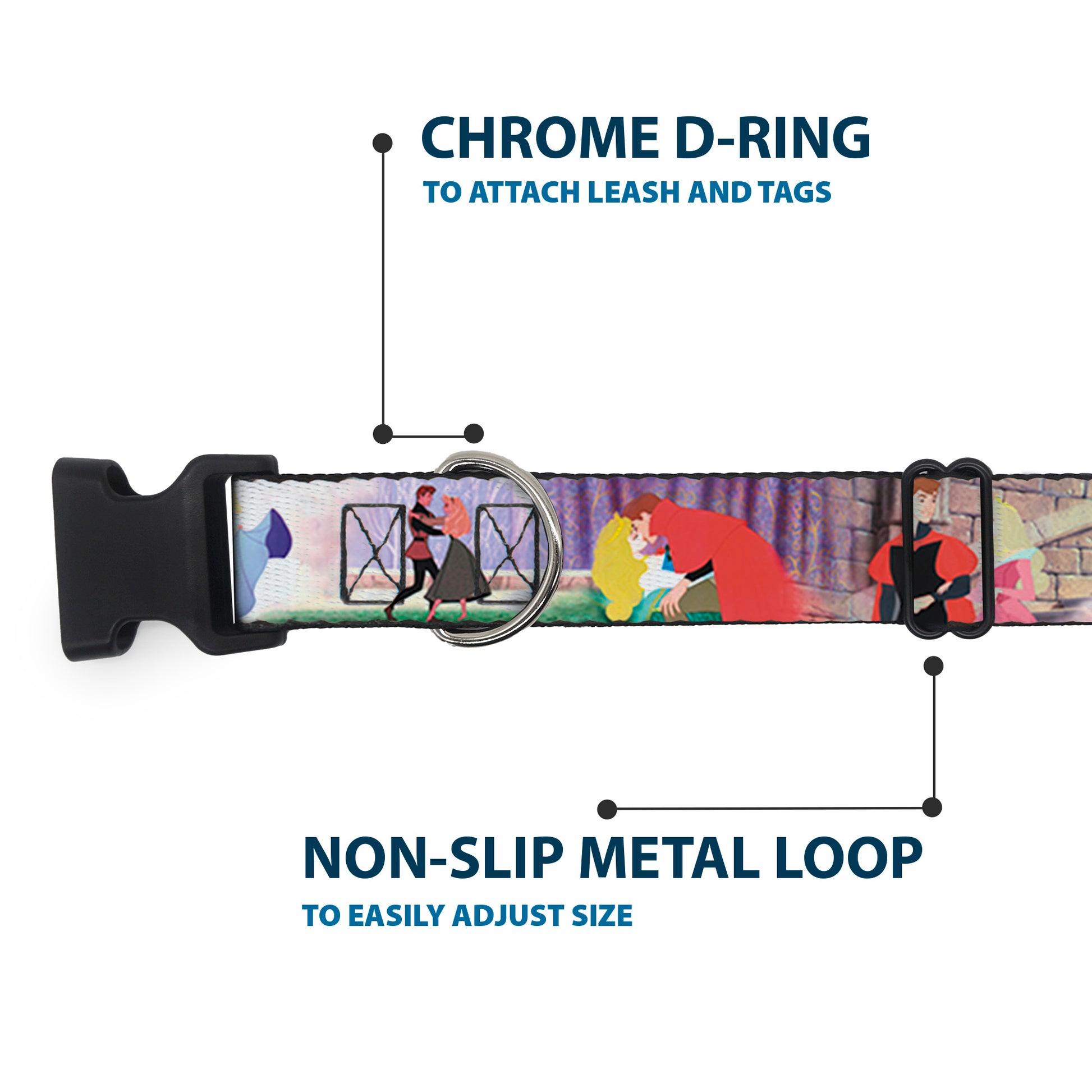 Plastic Clip Collar - Sleeping Beauty & Prince Scenes Plastic Clip Collars Disney