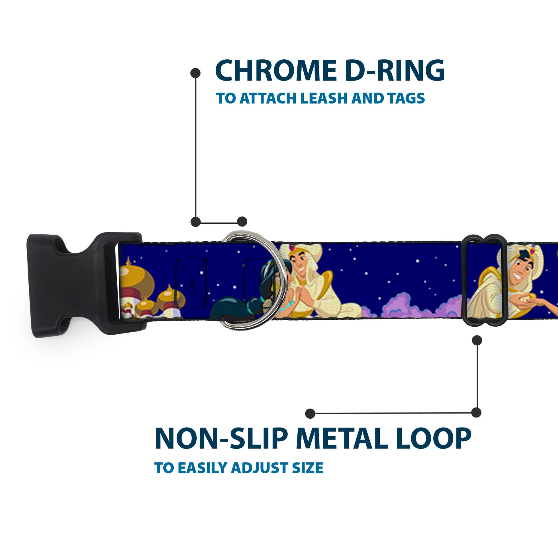 Plastic Clip Collar - Aladdin & Jasmine Magic Carpet Ride Scenes Plastic Clip Collars Disney