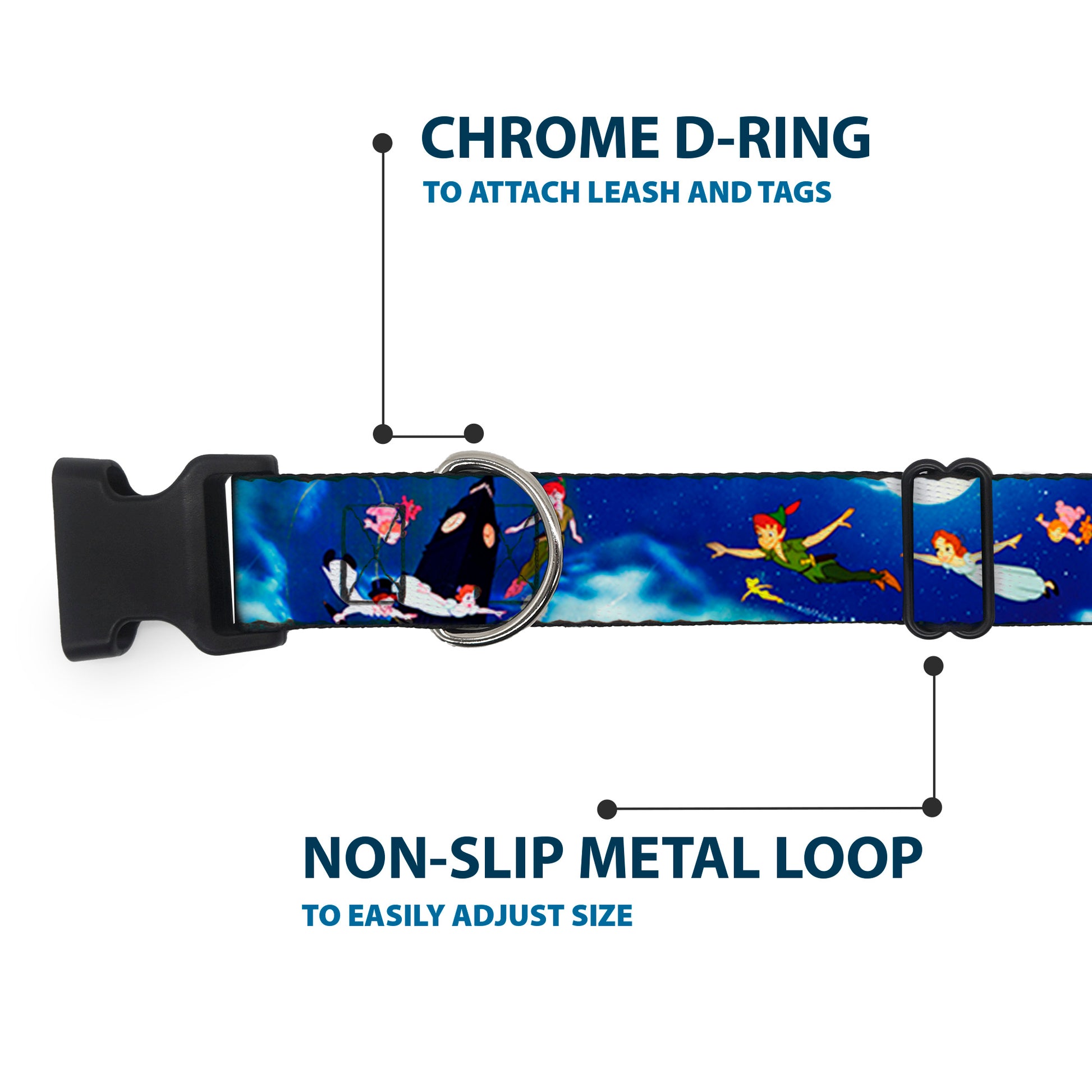 Plastic Clip Collar - Peter Pan Flying Scene Plastic Clip Collars Disney