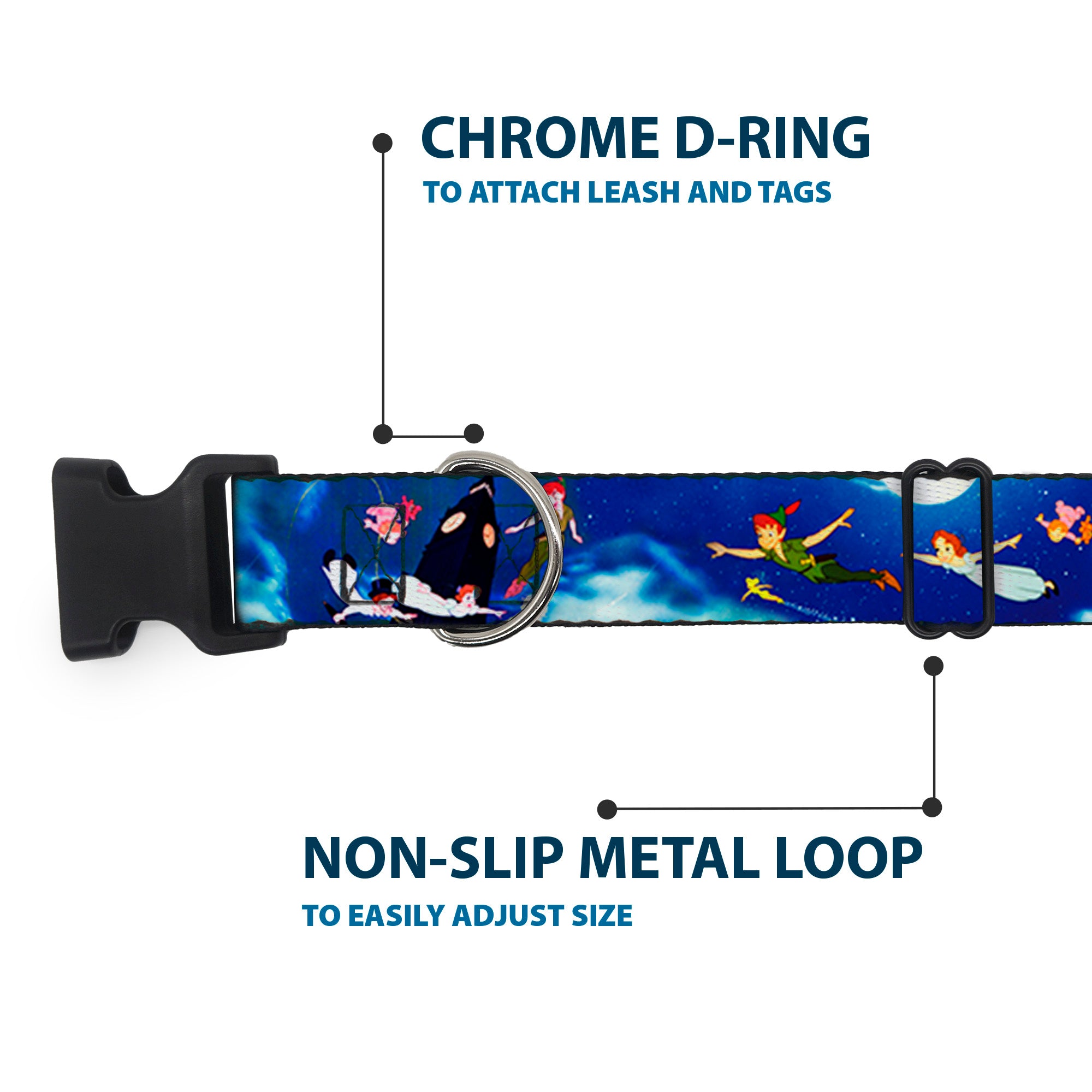 Plastic Clip Collar - Peter Pan Flying Scene Plastic Clip Collars Disney