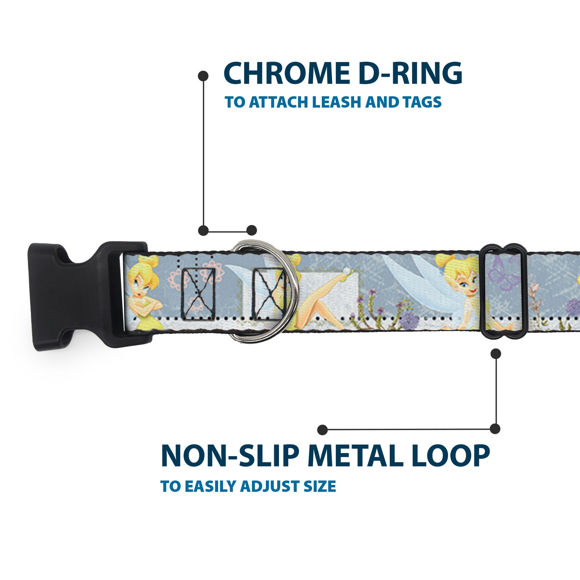 Plastic Clip Collar - Tinker Bell Garden Poses Plastic Clip Collars Disney