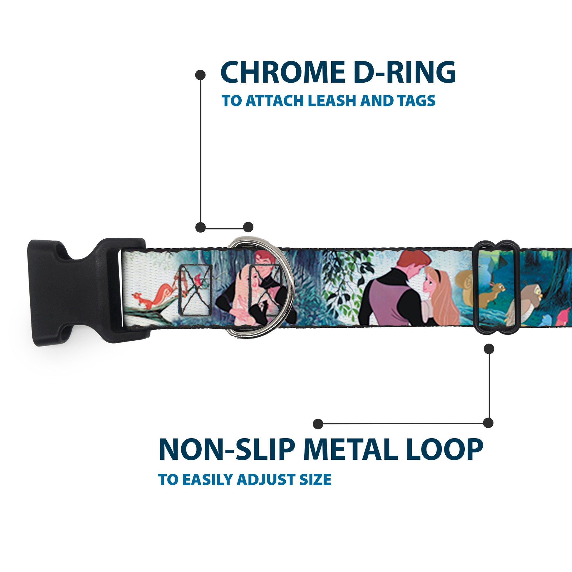 Plastic Clip Collar - Sleeping Beauty Woods Scenes Plastic Clip Collars Disney