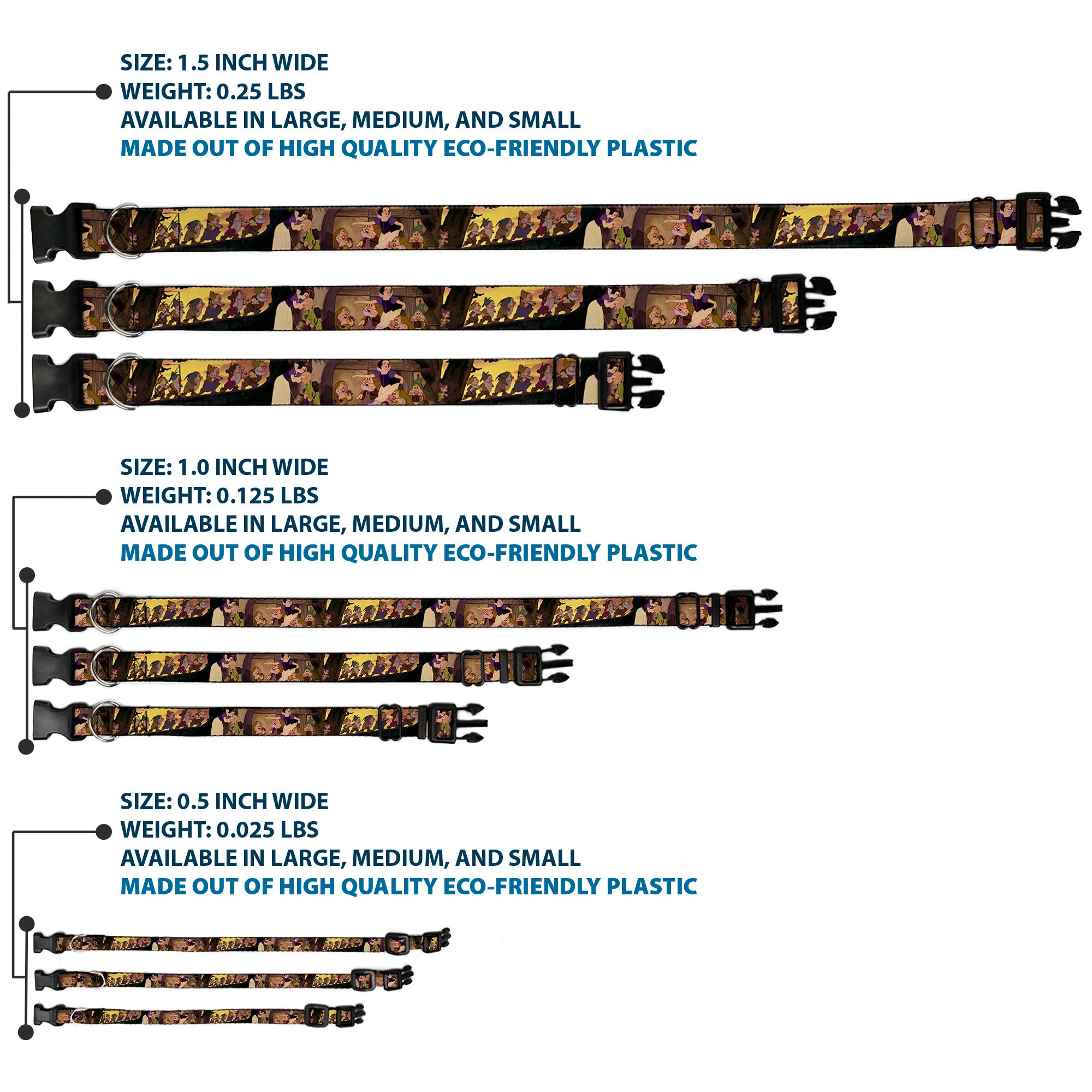 Plastic Clip Collar - Snow White & the Seven Dwarfs Scenes Plastic Clip Collars Disney
