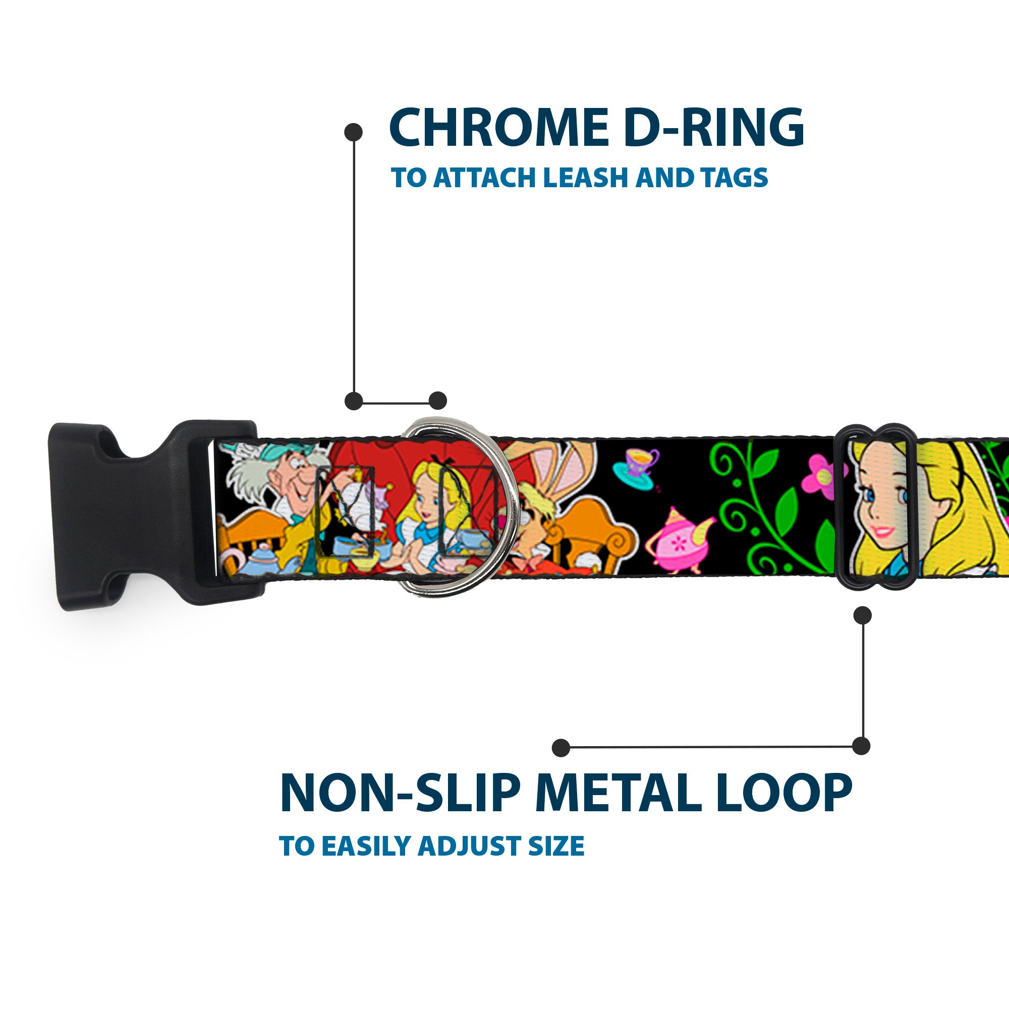 Plastic Clip Collar - Alice's Encounters in Wonderland Plastic Clip Collars Disney