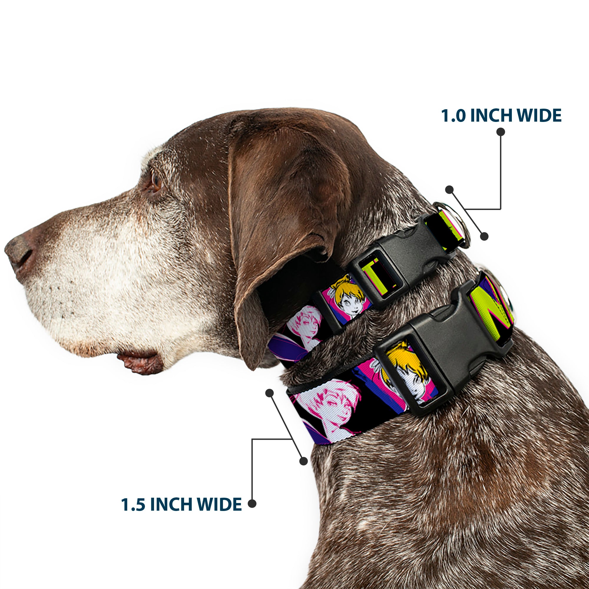 Plastic Clip Collar - TINK LUXE Sketch Black/Multi Neon Plastic Clip Collars Disney