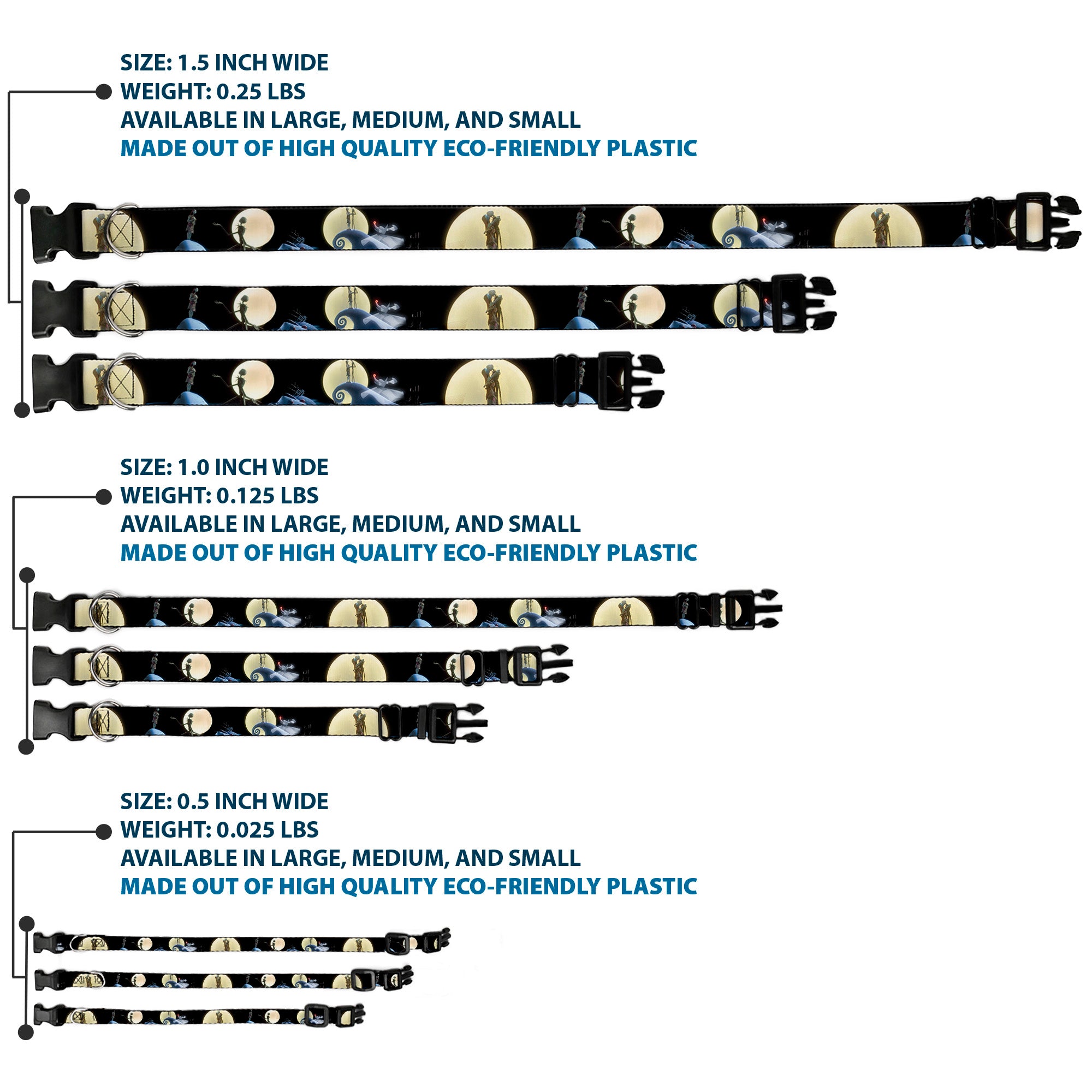 Plastic Clip Collar - NBC Jack & Sally Moon Scenes Plastic Clip Collars Disney