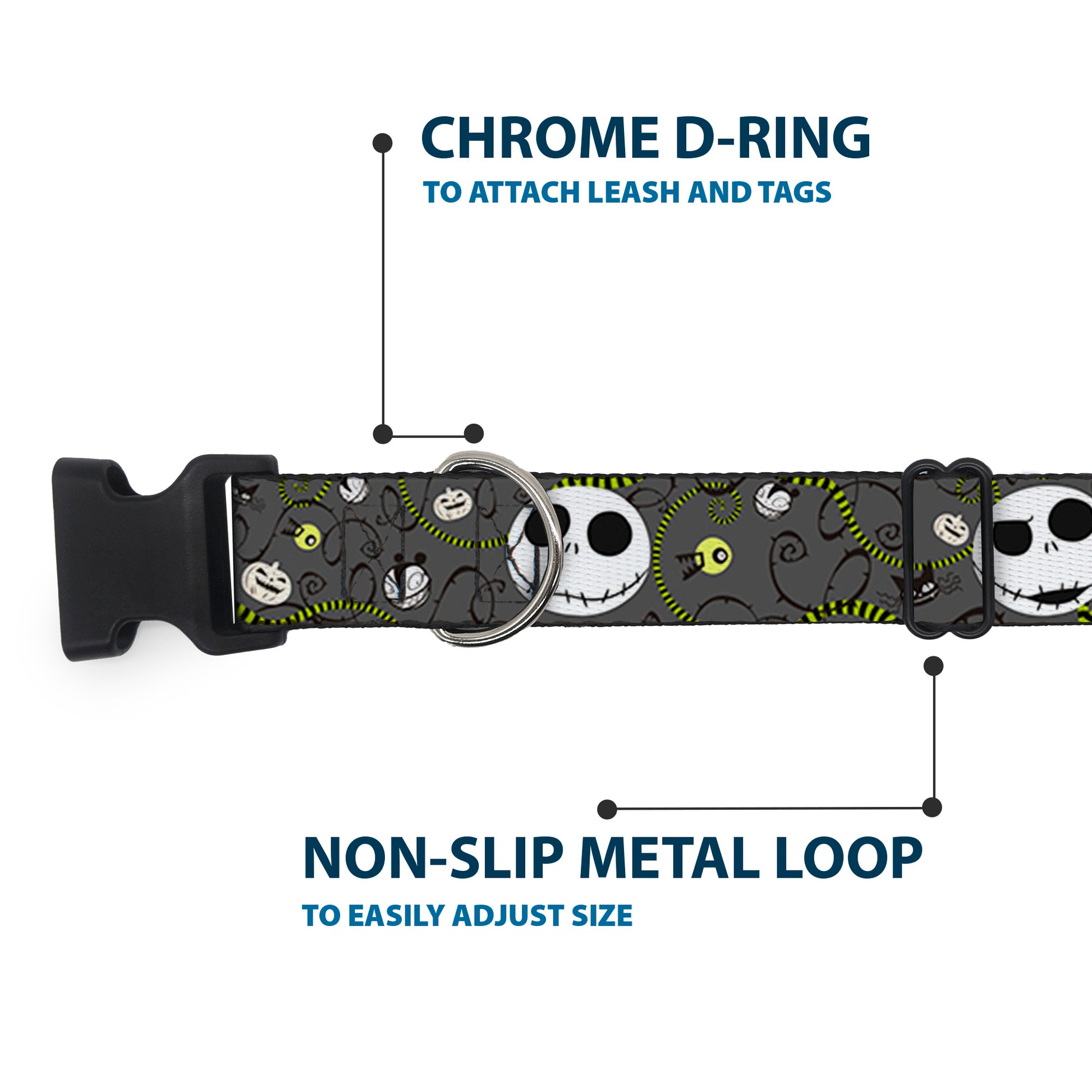 Plastic Clip Collar - NBC Jack Expressions/Halloween Elements Gray Plastic Clip Collars Disney