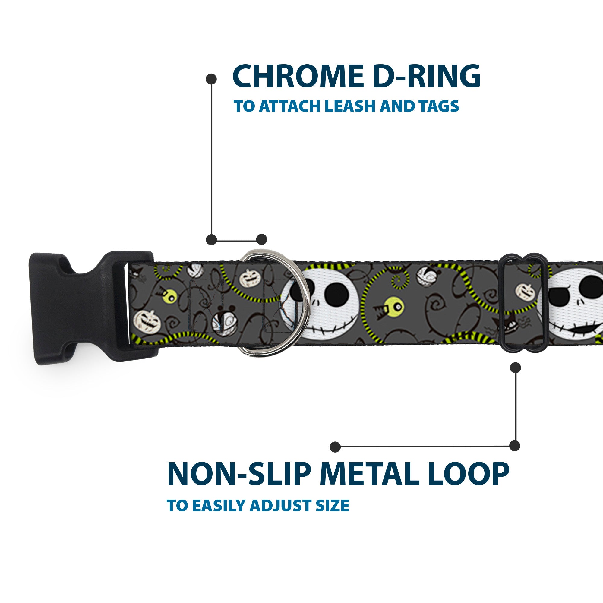 Plastic Clip Collar - NBC Jack Expressions/Halloween Elements Gray Plastic Clip Collars Disney