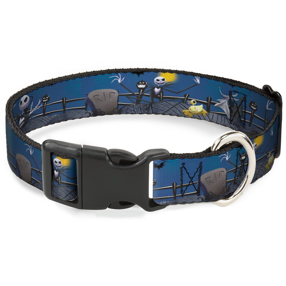 Plastic Clip Collar - Nightmare Before Christmas Jack, Zombie Duck & Zero Cemetery Scene Plastic Clip Collars Disney
