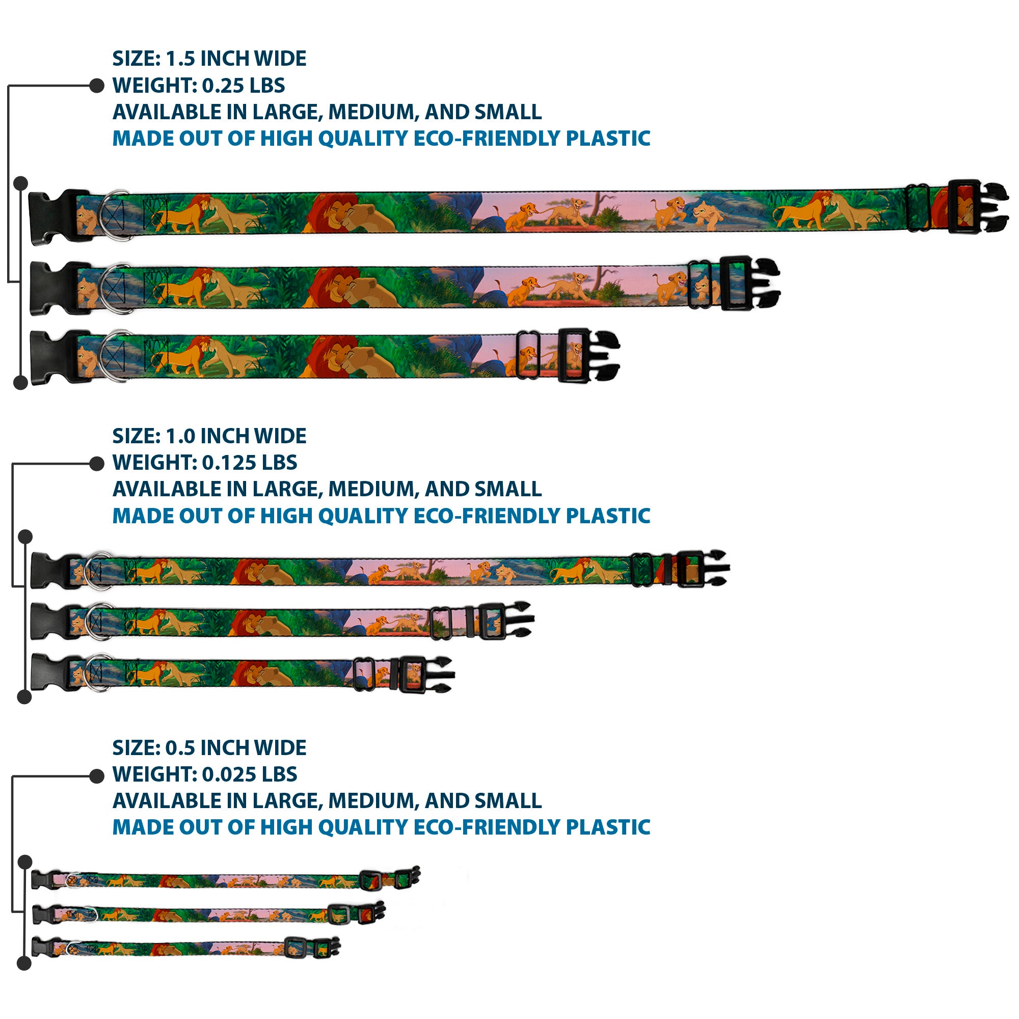 Plastic Clip Collar - Lion King Simba & Nala Growing Up Scenes Plastic Clip Collars Disney