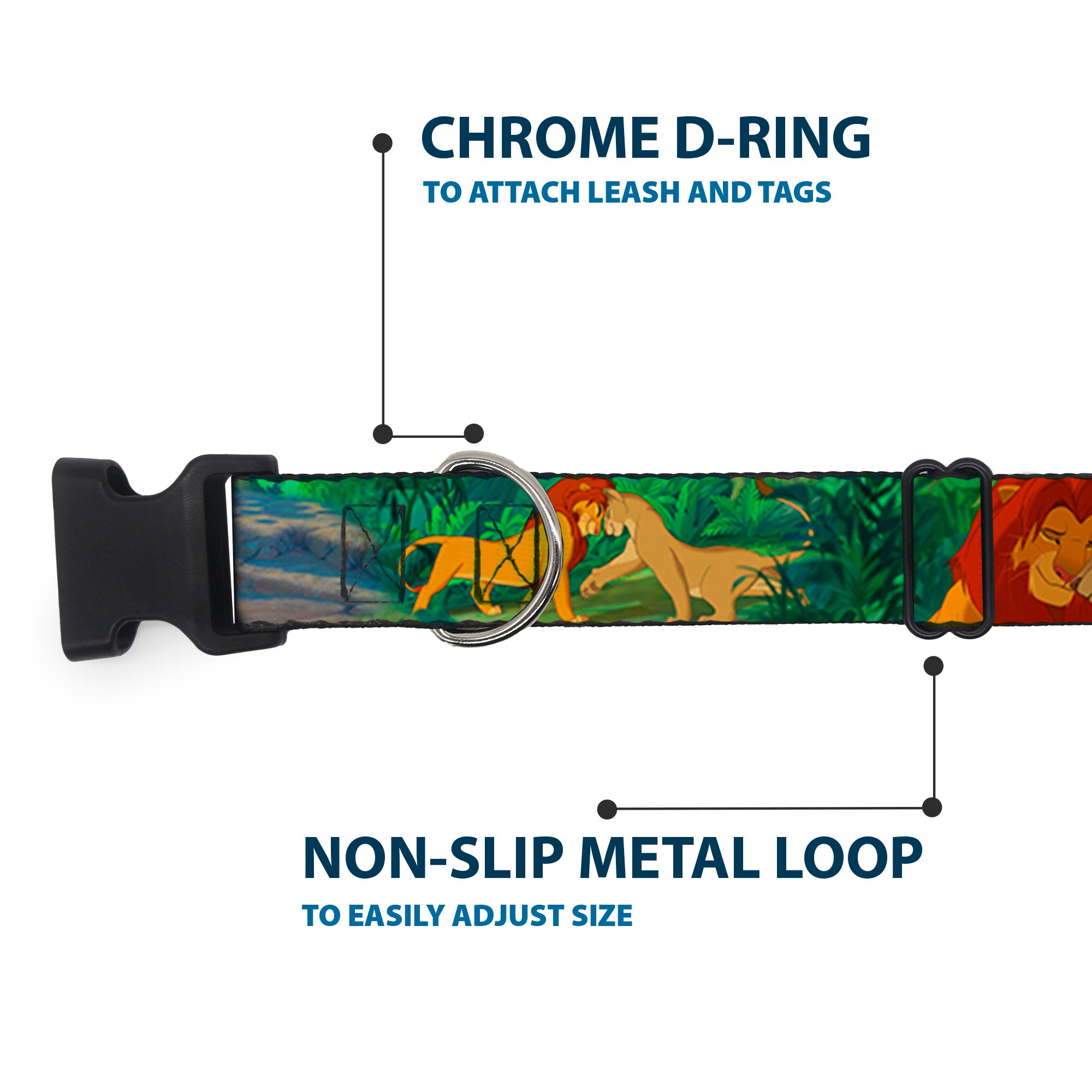 Plastic Clip Collar - Lion King Simba & Nala Growing Up Scenes Plastic Clip Collars Disney