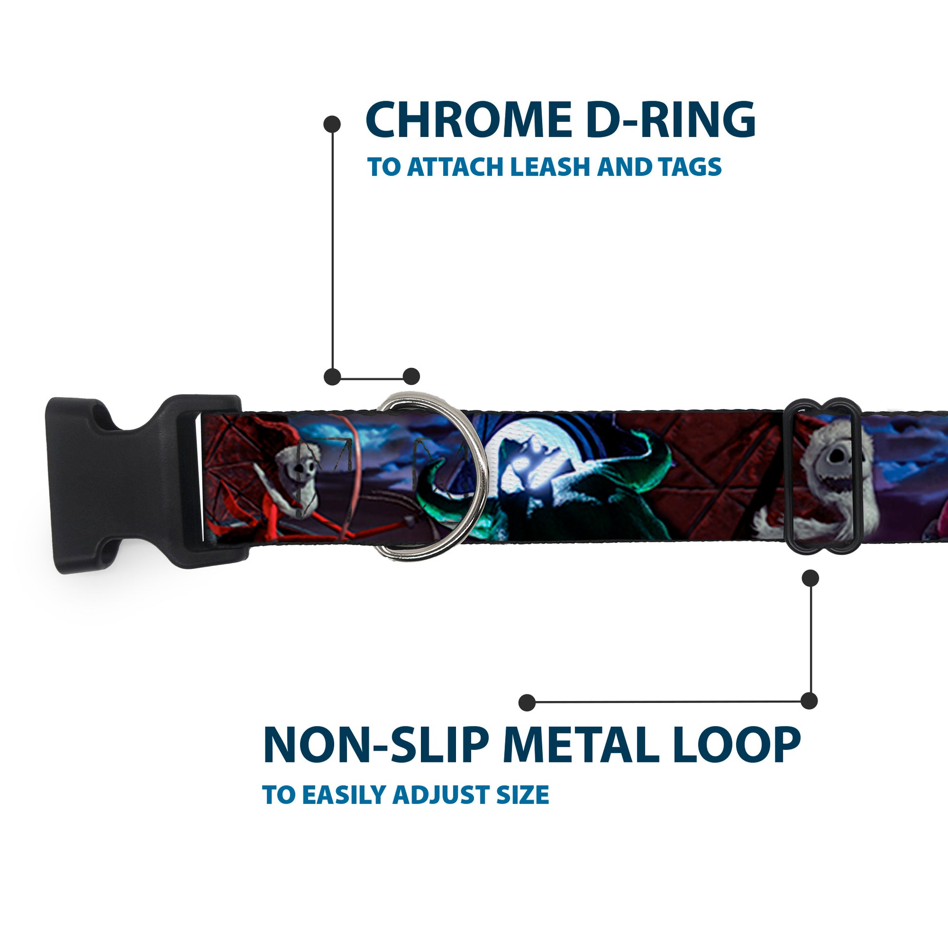 Plastic Clip Collar - Nightmare Before Christmas Jack, Oogie Boogie, Santa Scene Plastic Clip Collars Disney