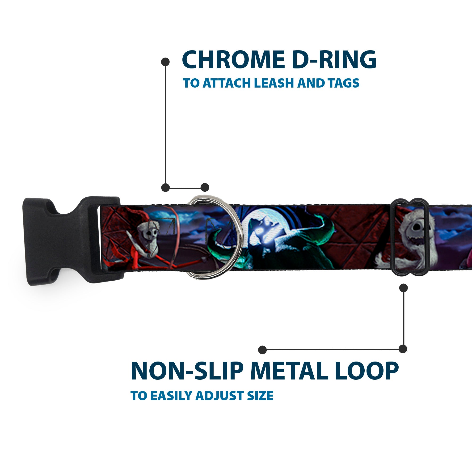 Plastic Clip Collar - Nightmare Before Christmas Jack, Oogie Boogie, Santa Scene Plastic Clip Collars Disney