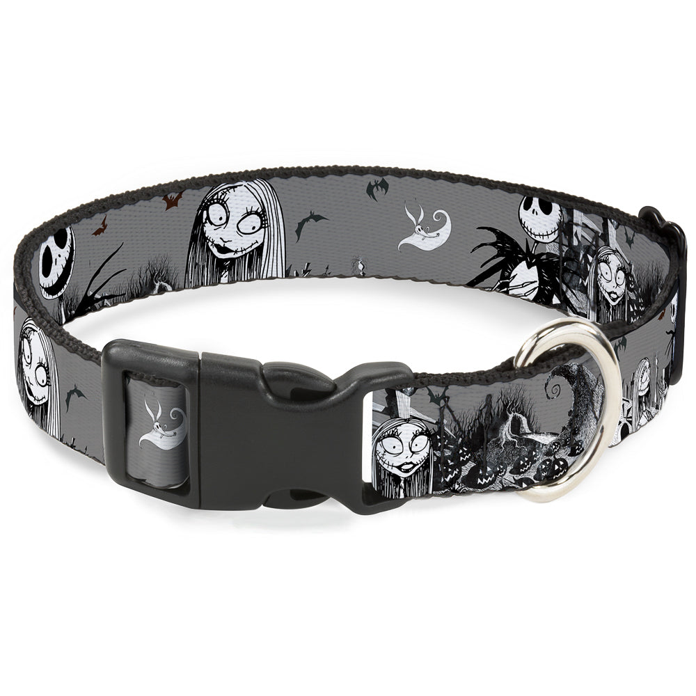 Plastic Clip Collar - NBC Jack & Sally Cemetery Scene Gray/Black/White Plastic Clip Collars Disney