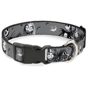 Plastic Clip Collar - NBC Jack & Sally Cemetery Scene Gray/Black/White Plastic Clip Collars Disney