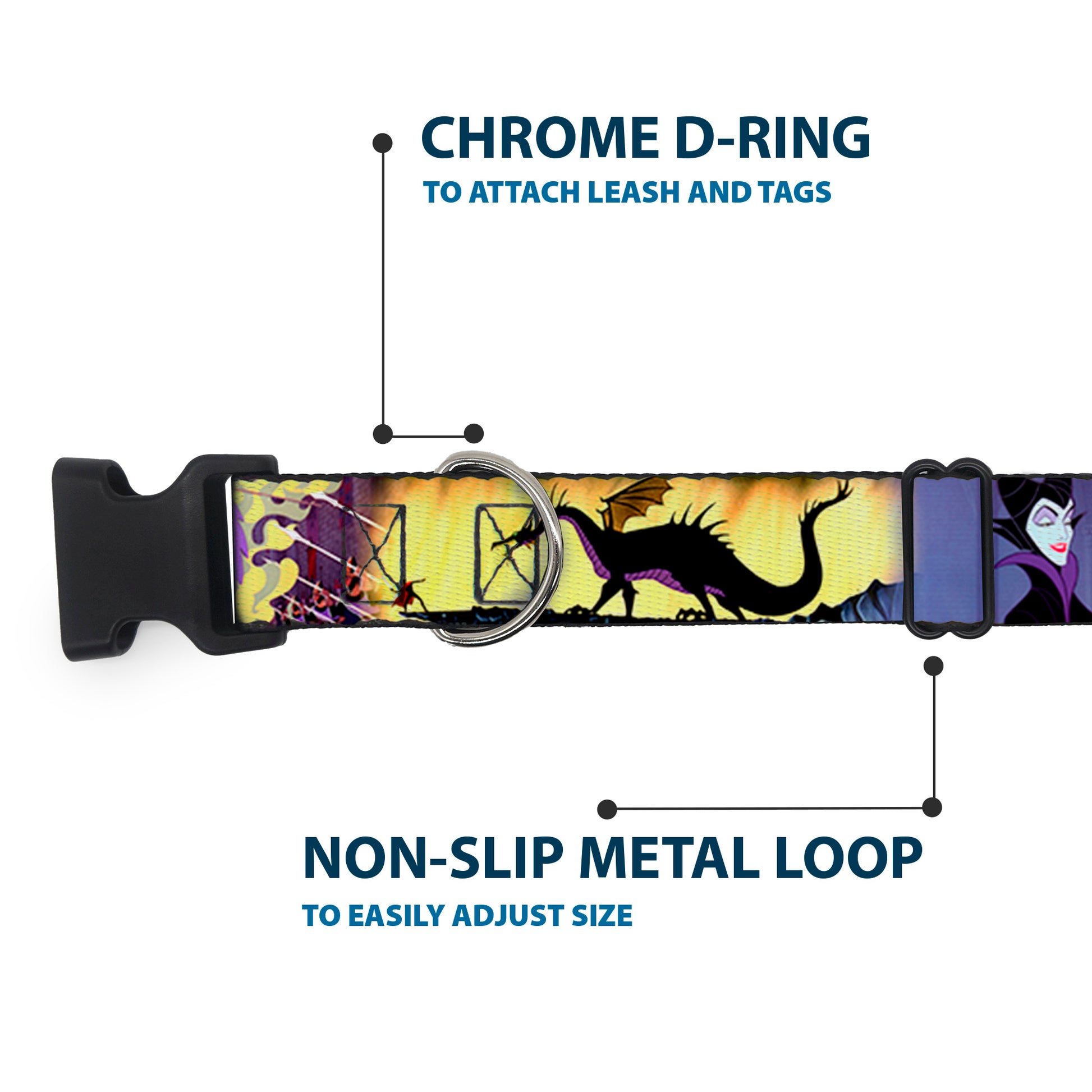 Plastic Clip Collar - Maleficent Poses Plastic Clip Collars Disney