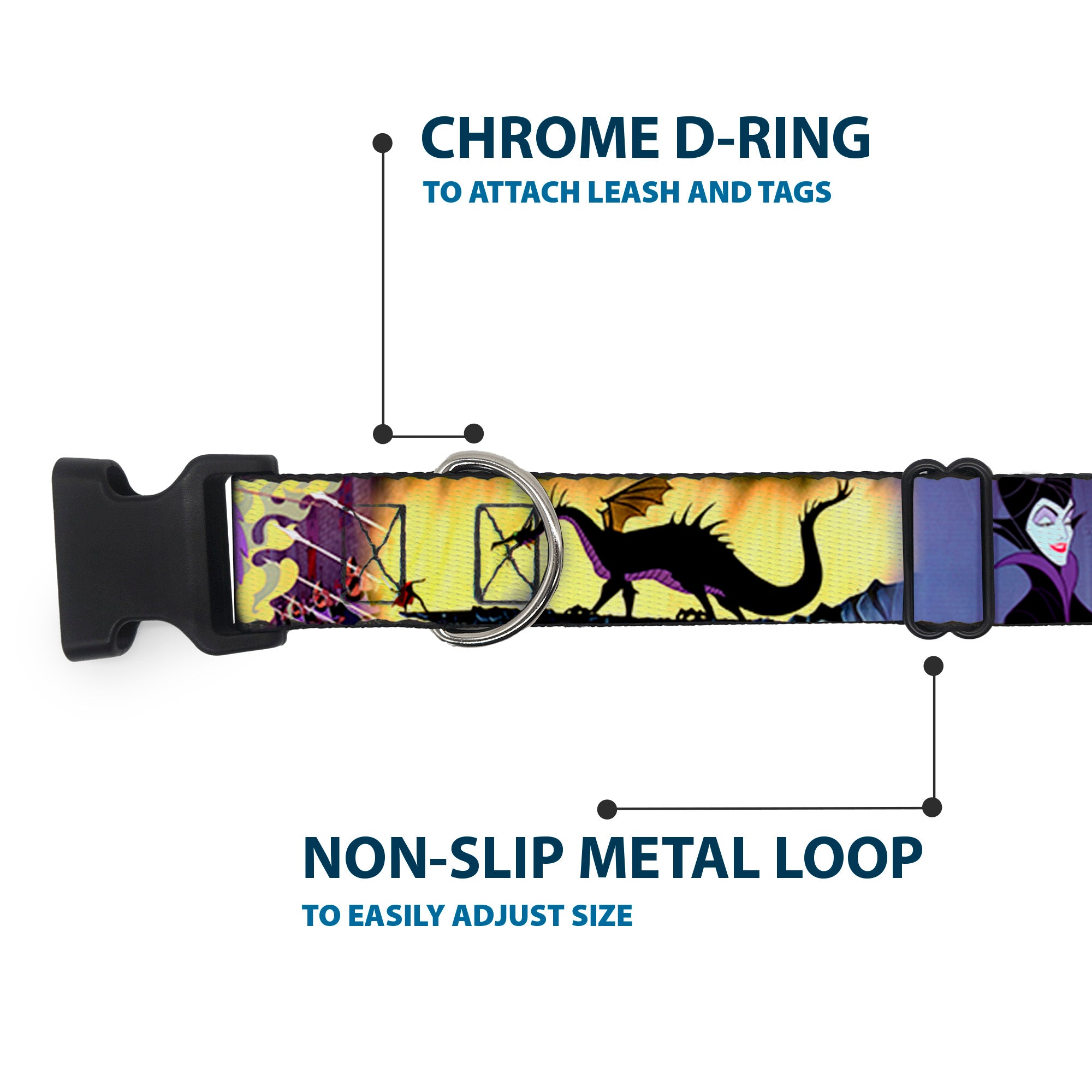 Plastic Clip Collar - Maleficent Poses Plastic Clip Collars Disney